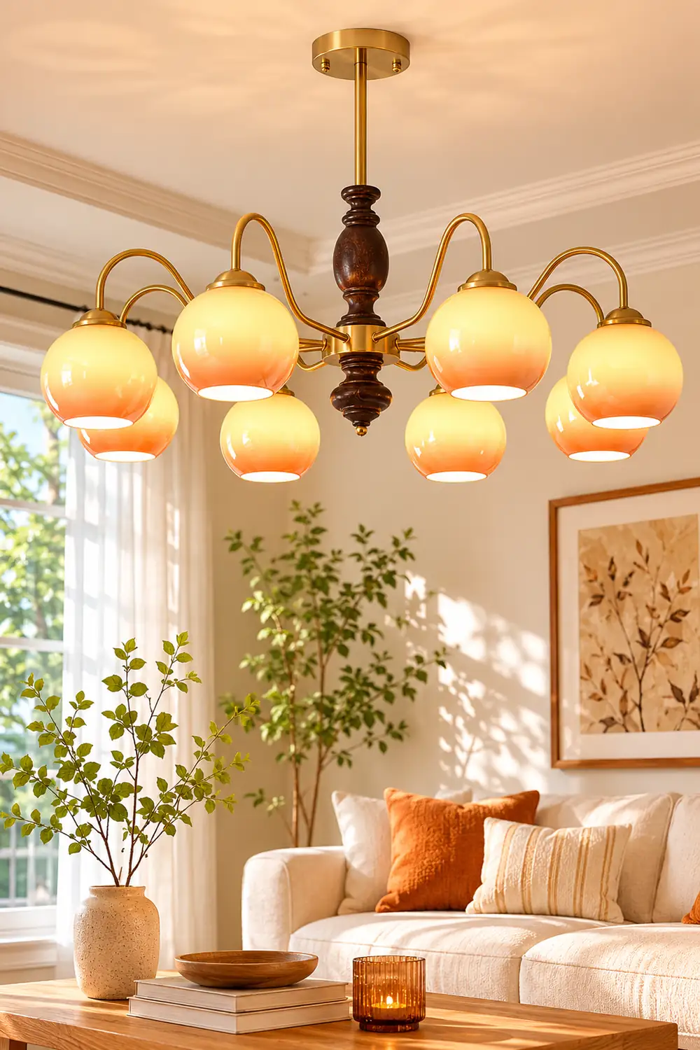 Caramel Orb Chandelier - Lumpaz