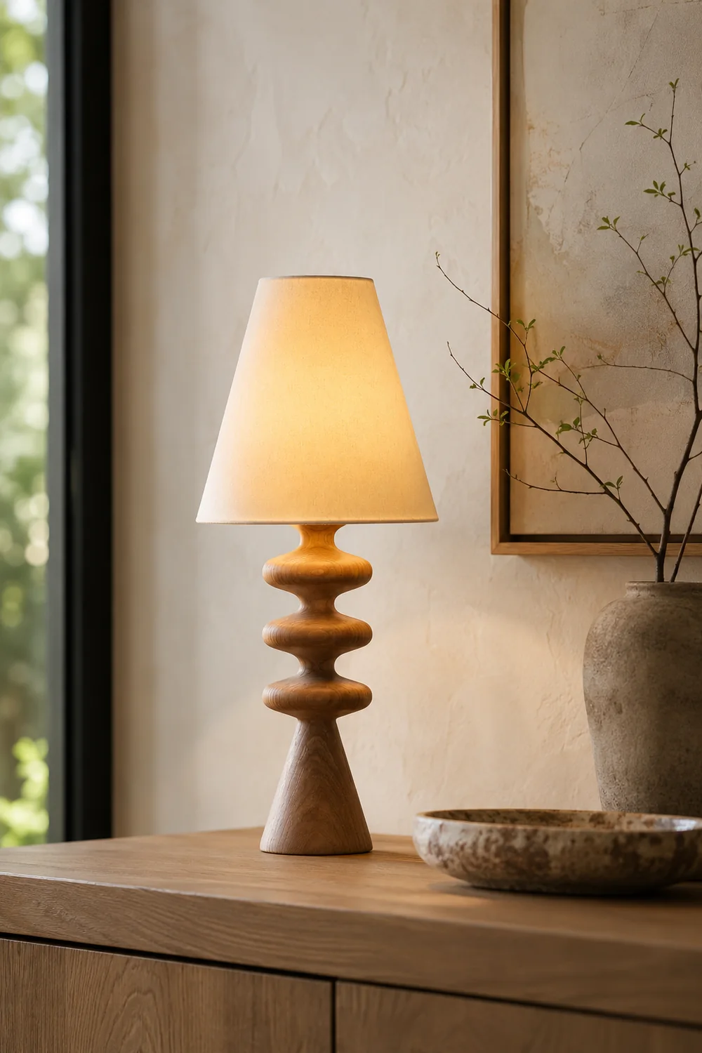 Ripple Wood Table Lamp - Lumpaz