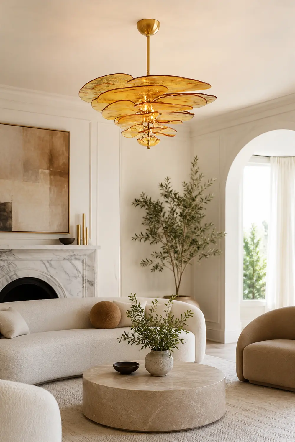 Golden Petals Murano Chandelier - Lumpaz