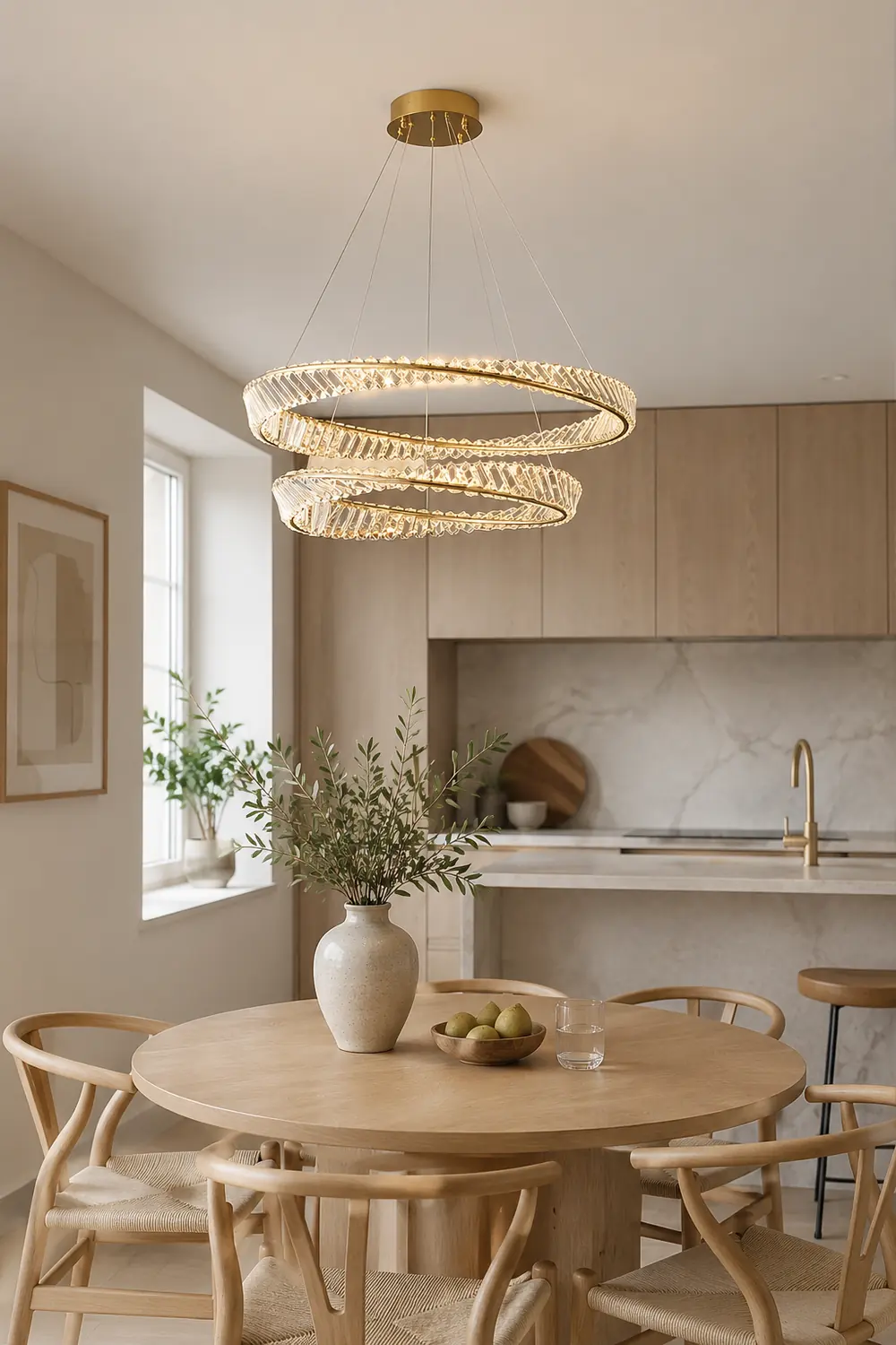 Wave Circle Crystal Chandelier - Lumpaz