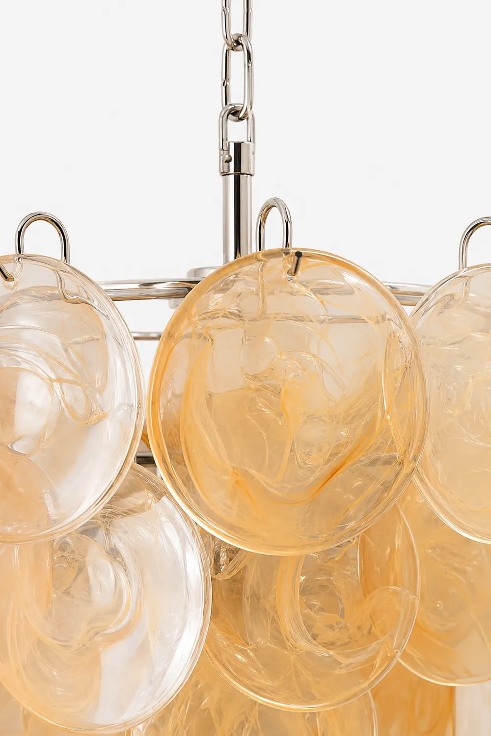 Orange Murano Disc Chandelier - Lumpaz