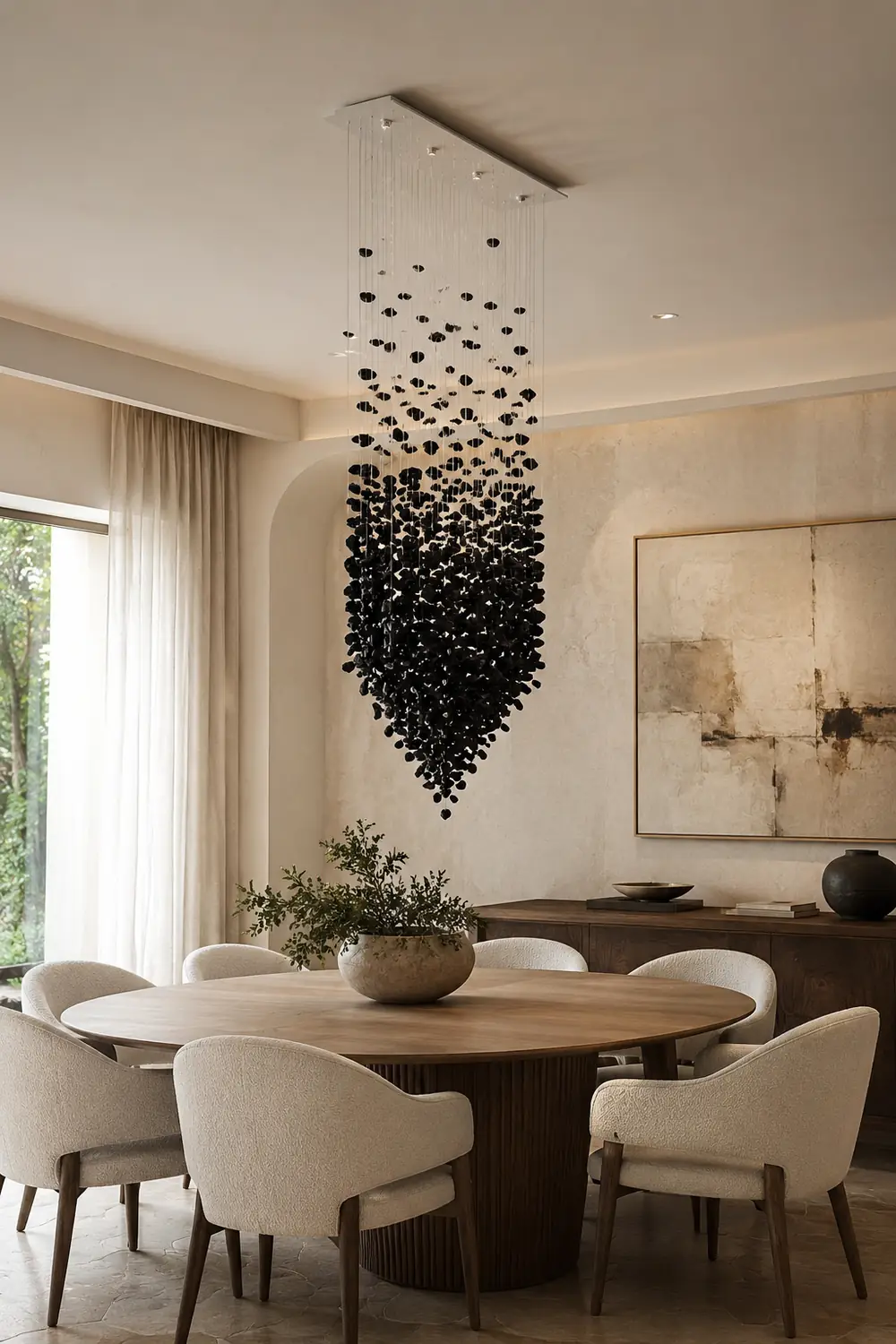 Charcoal Cascade Pixel Chandelier - Lumpaz