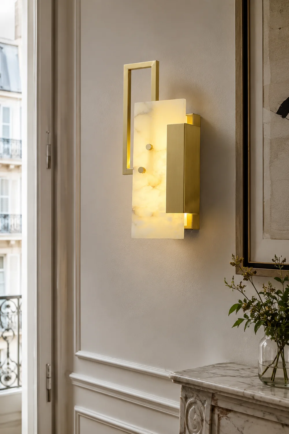 Althea Alabaster Wall Sconce - Lumpaz