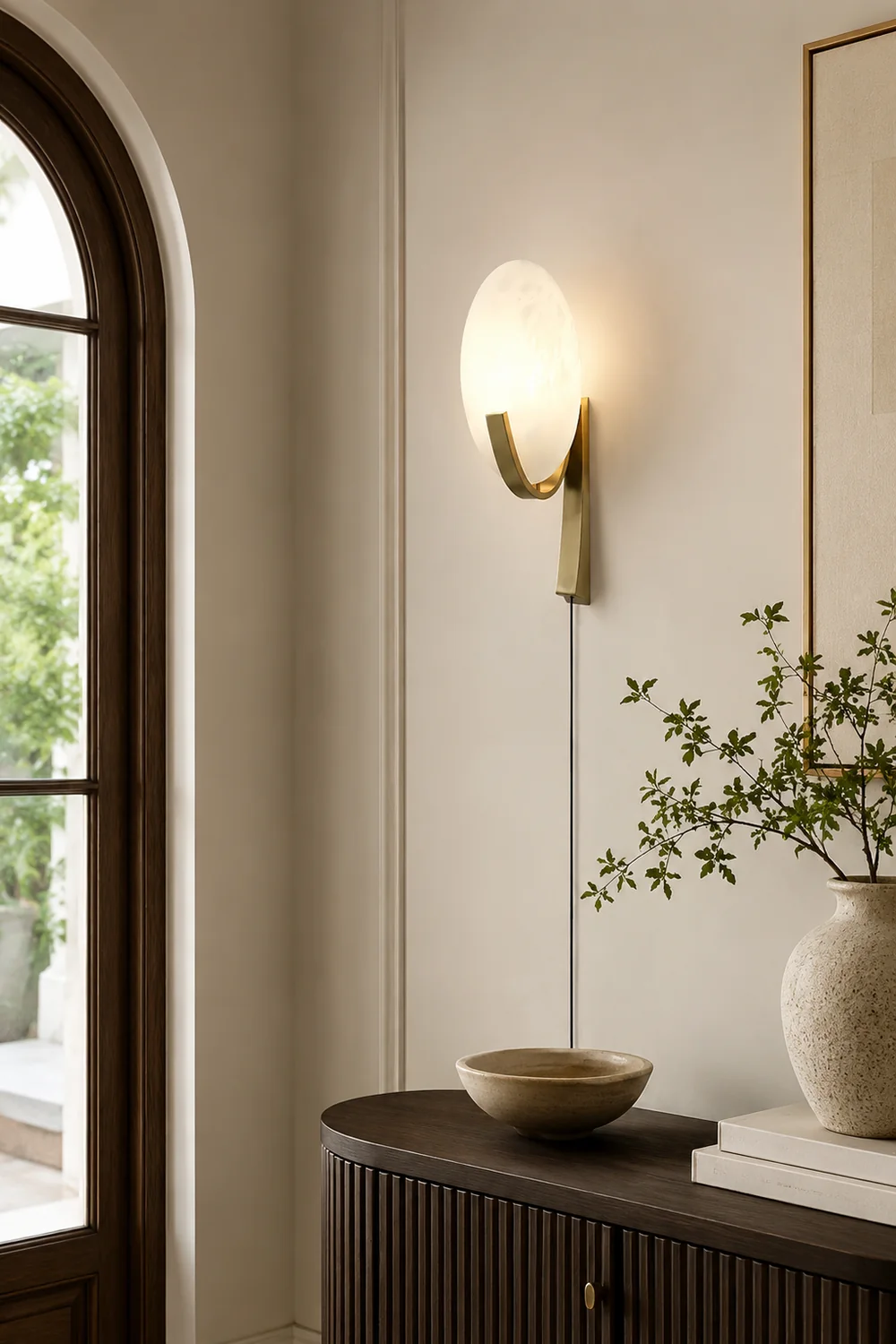 Alice Alabaster Plug-in Wall Lamp - Lumpaz