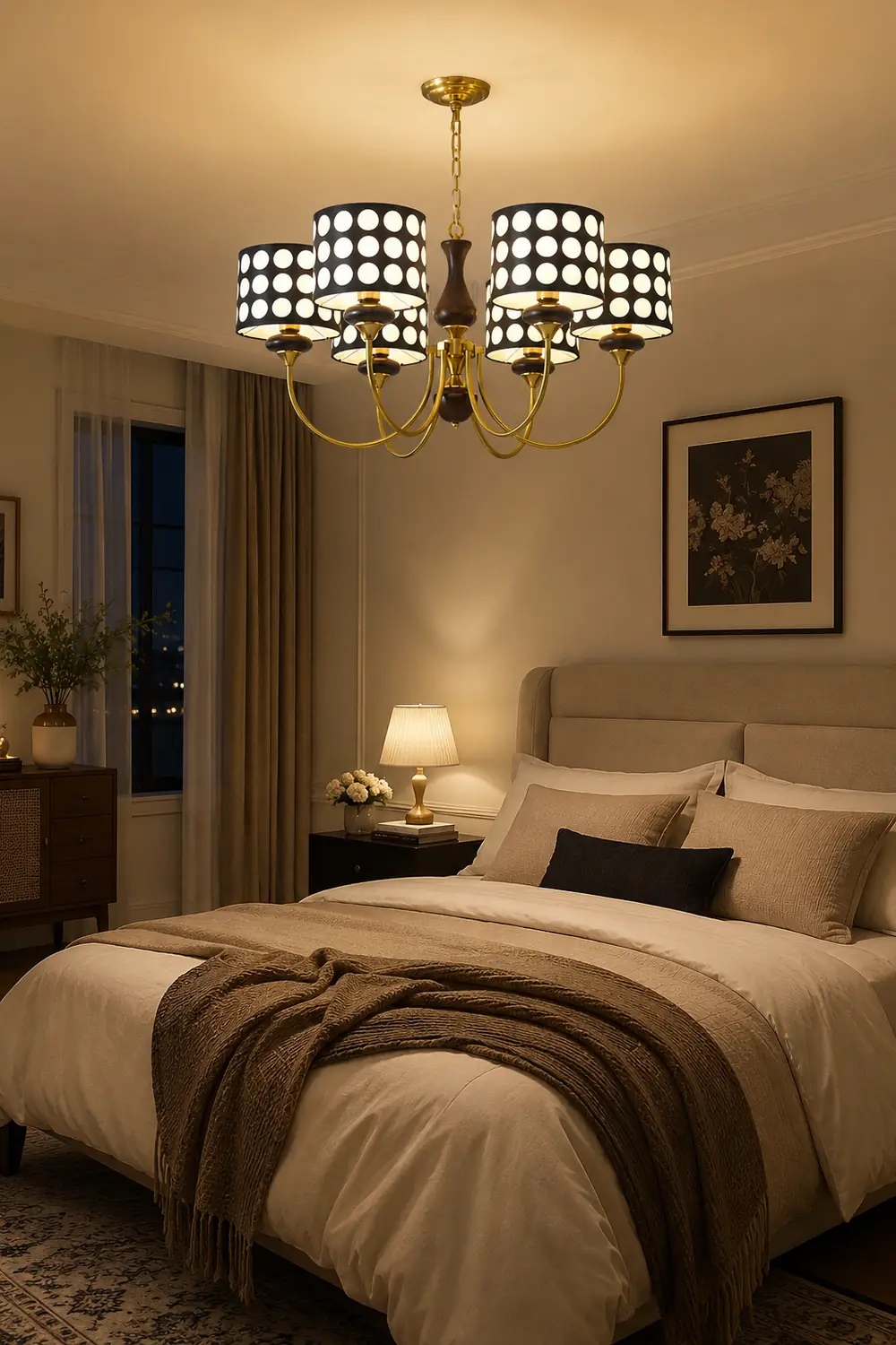 Black Polka Dots Chandelier - Lumpaz