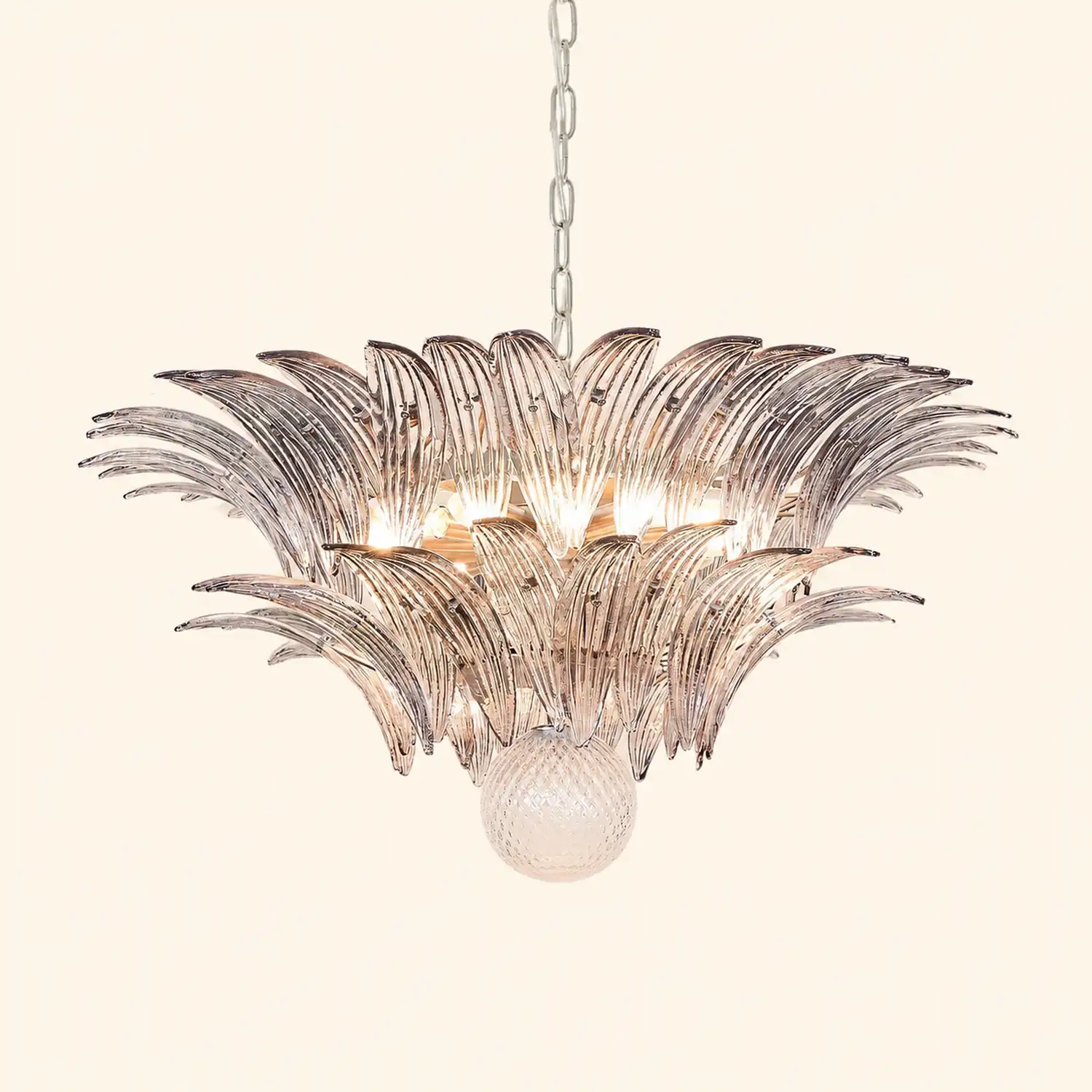 Murano Palmette Transparent Chandelier - Lumpaz