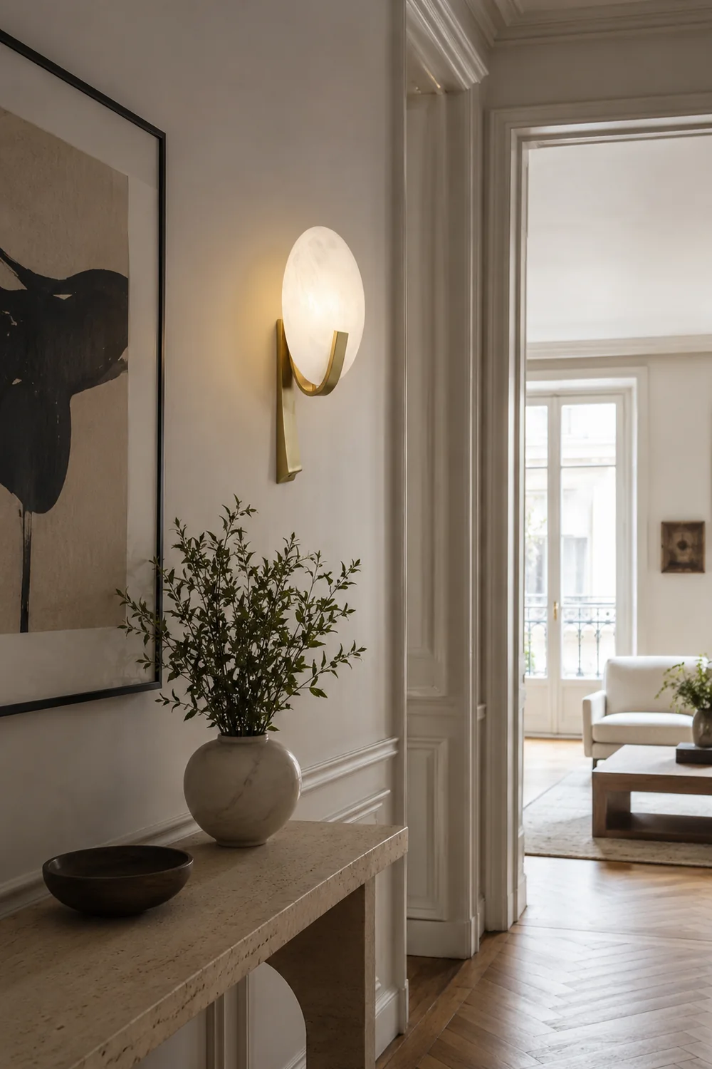 Alice Alabaster Plug-in Wall Lamp - Lumpaz