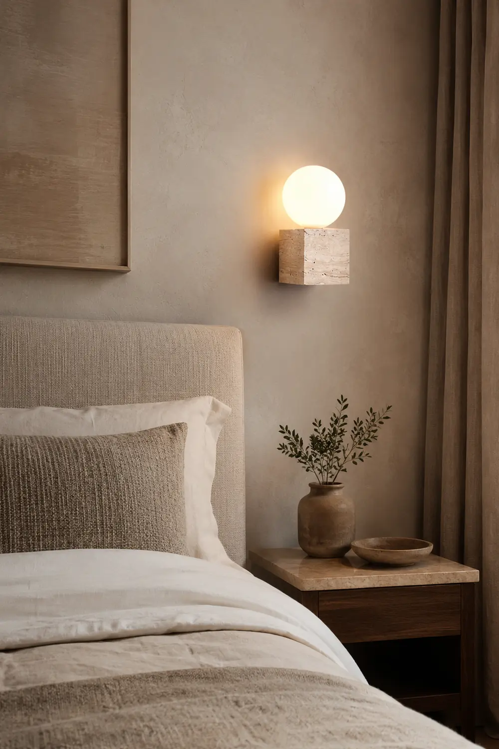 Cube Stone Wall Lamp - Lumpaz
