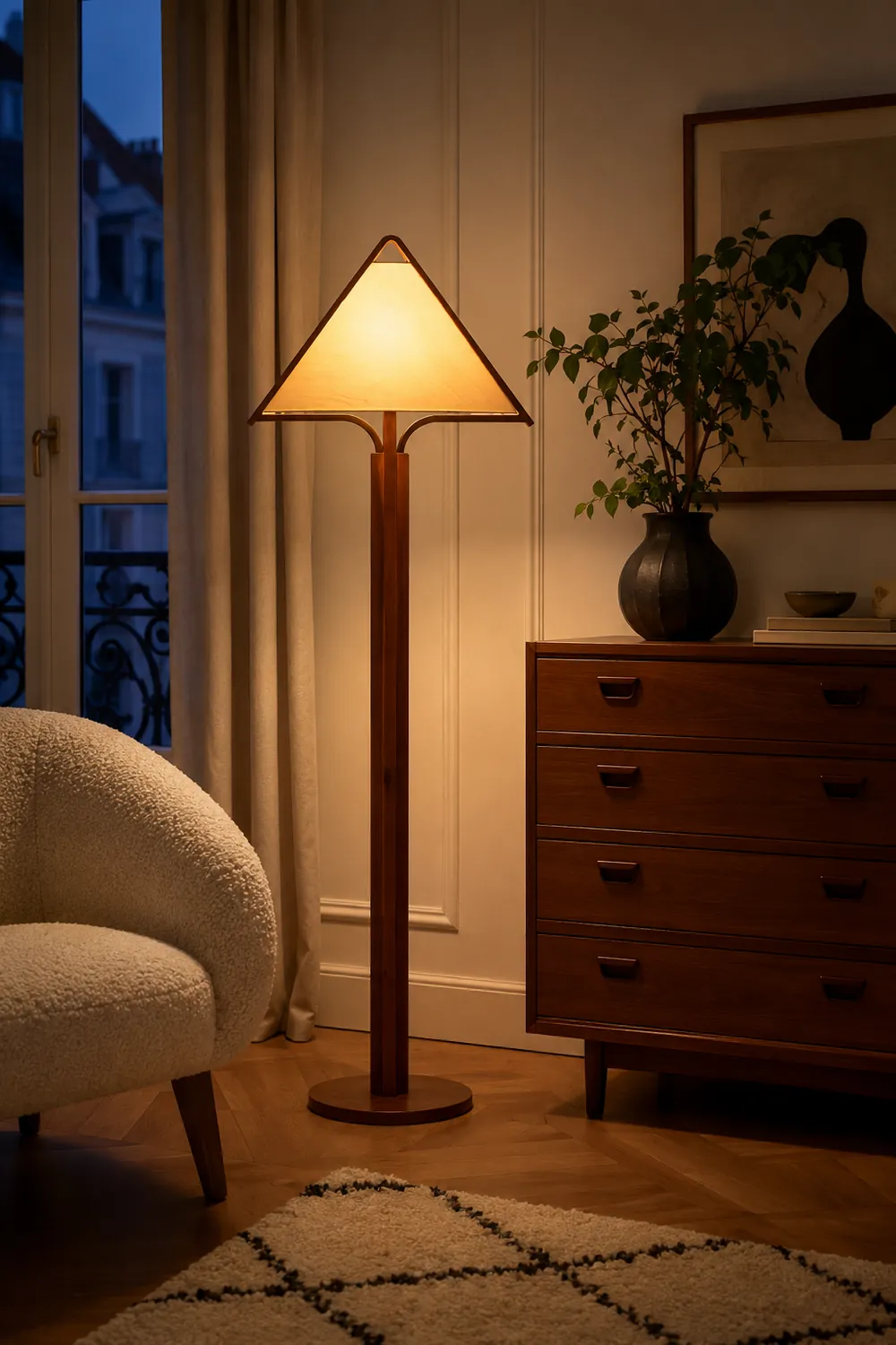 Apex Triangle Shade Floor Lamp - Lumpaz