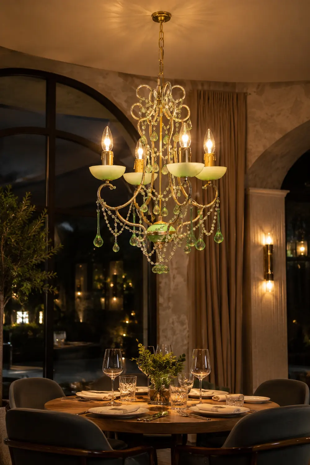 Murano Green Drops Chandelier - Lumpaz