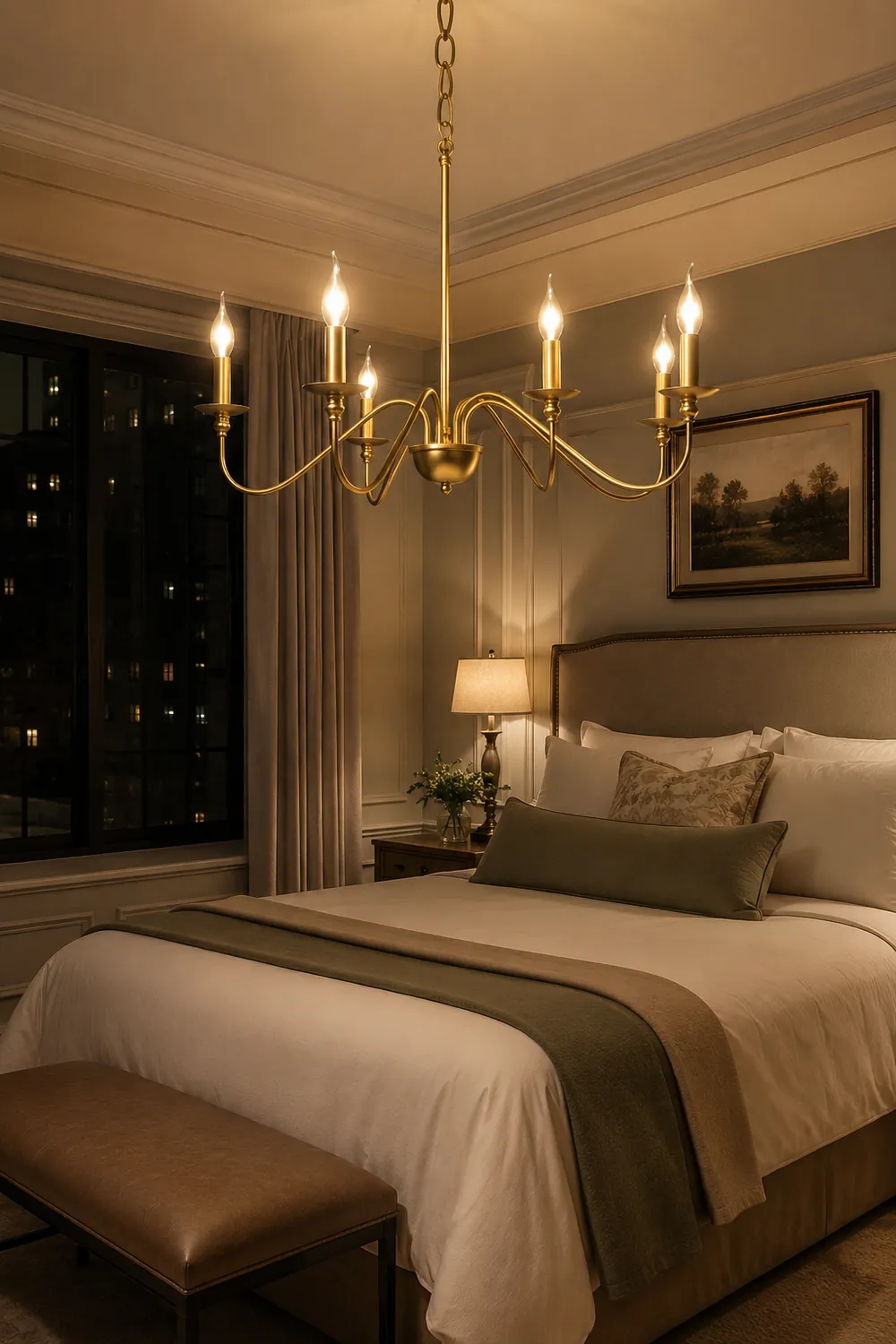 Timeless Gold Candle Chandelier - Lumpaz