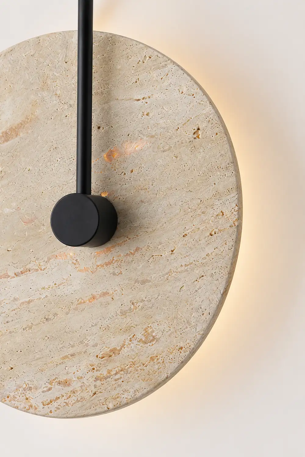Round Travertine Wall Lamp - Lumpaz