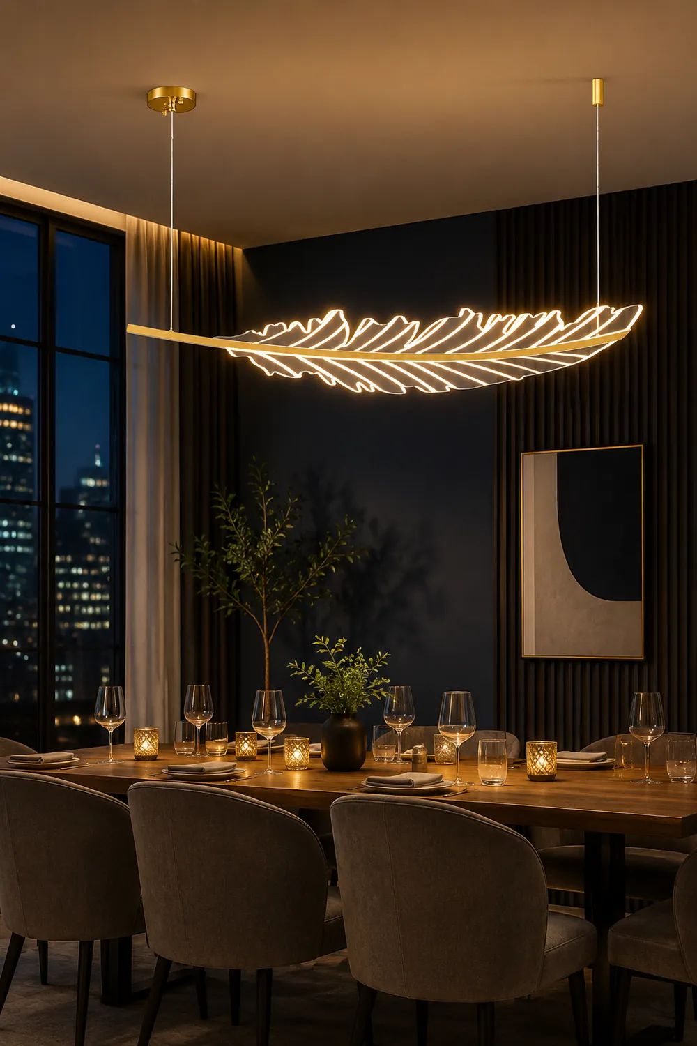 Modern Leaf Shaped Chandelier - Lumpaz