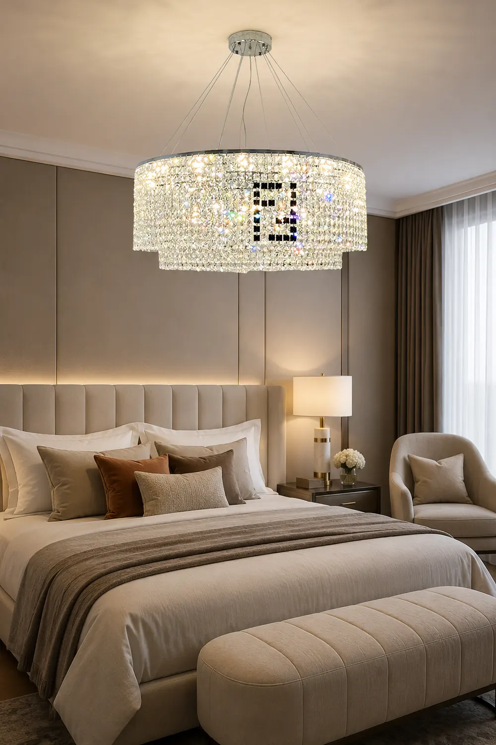 Liliana Round Crystal Chandelier - Lumpaz