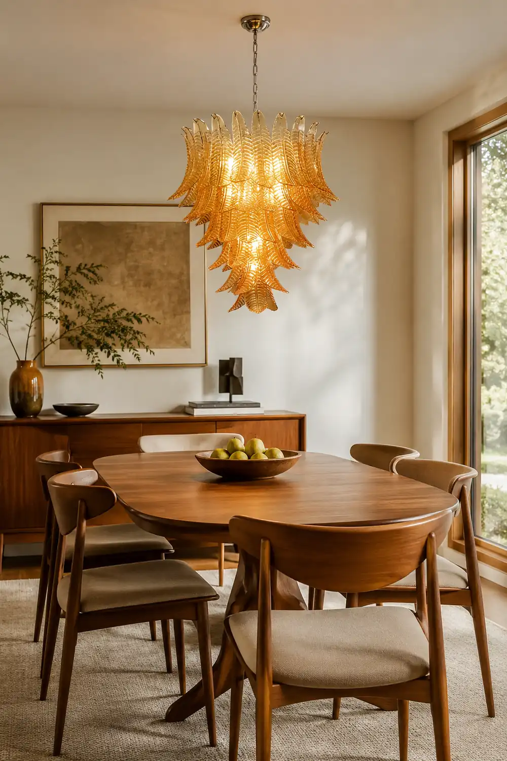 Amber Leaf Cascade Chandelier - Lumpaz