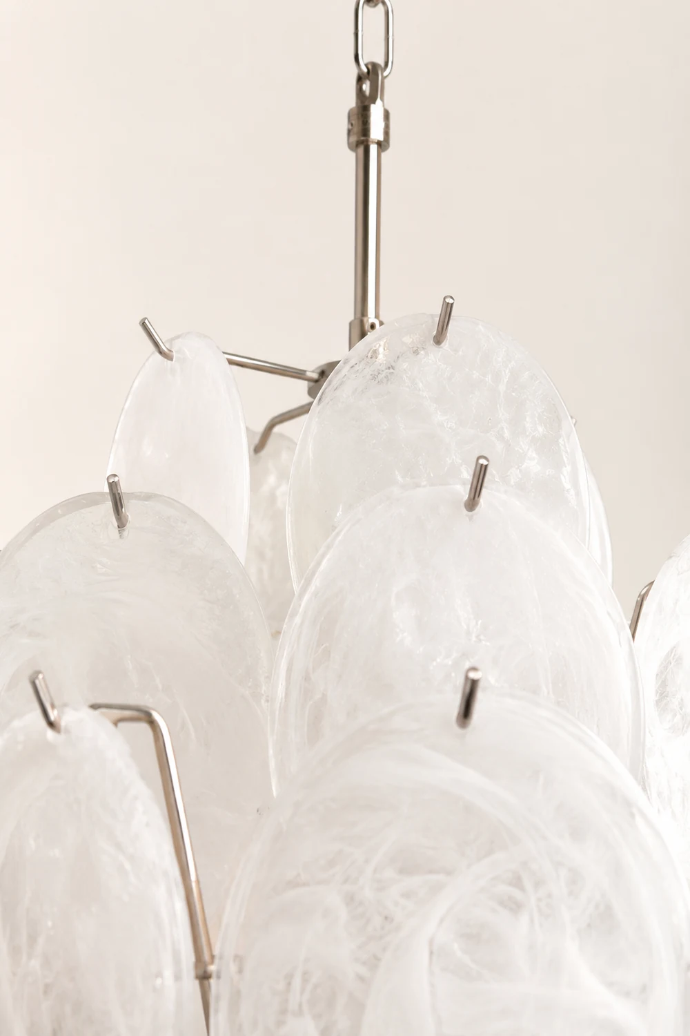 Isadora Murano White Disc Chandelier - Lumpaz