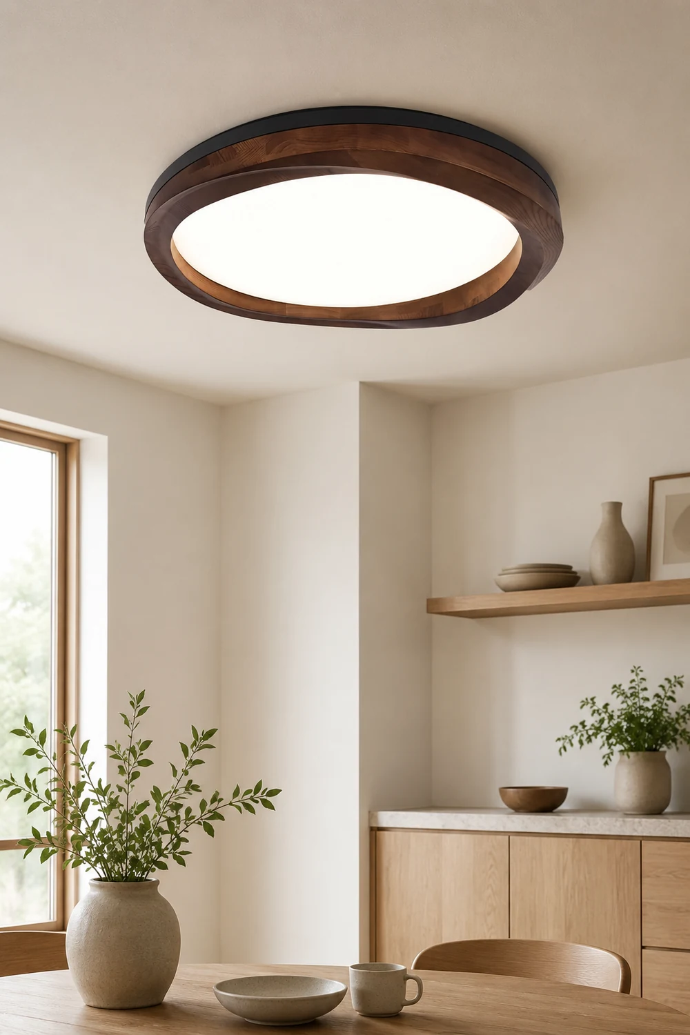 Timber Round Wood Ceiling Lamp - Lumpaz