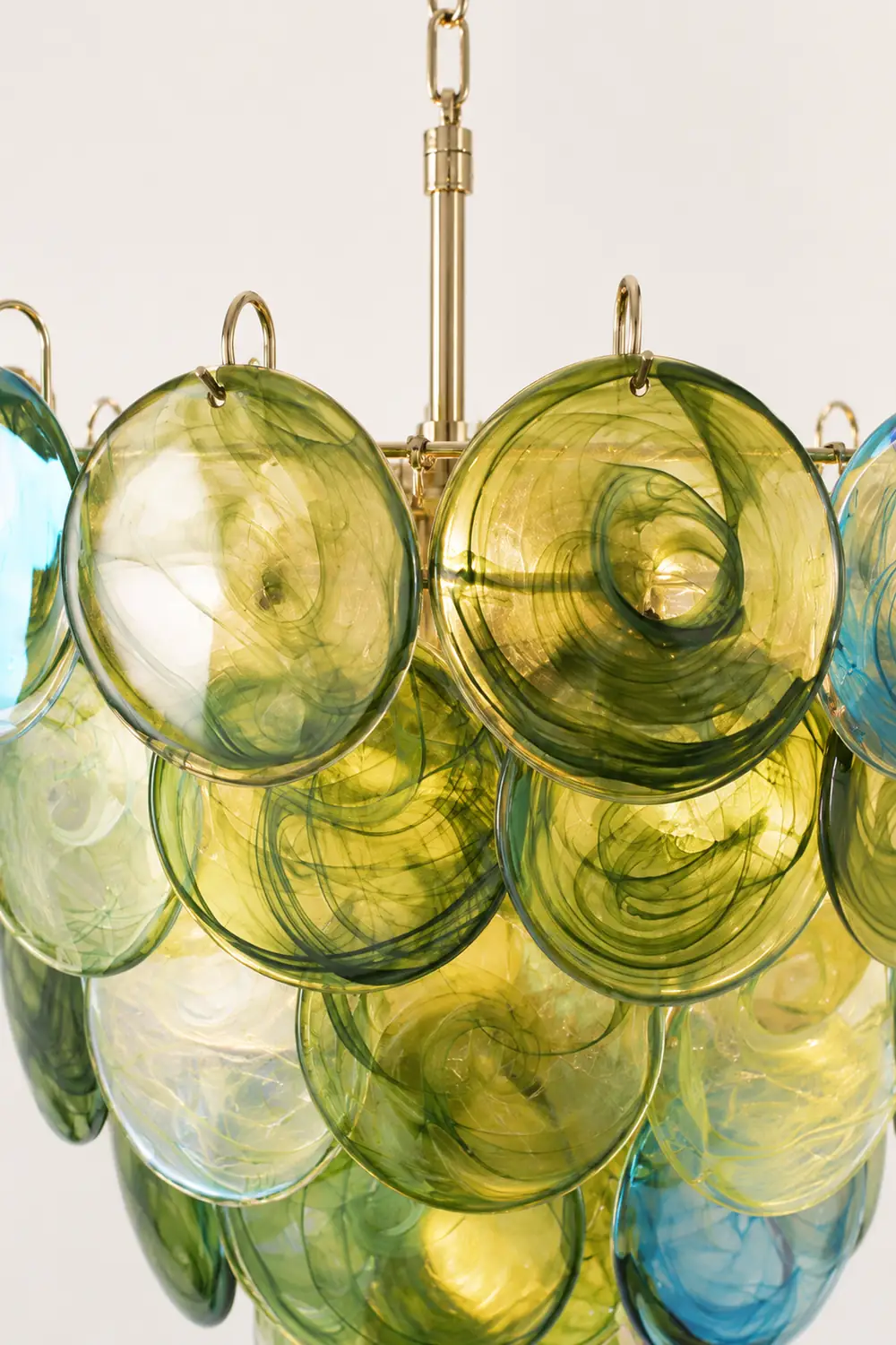 Green Murano Disc Chandelier - Lumpaz