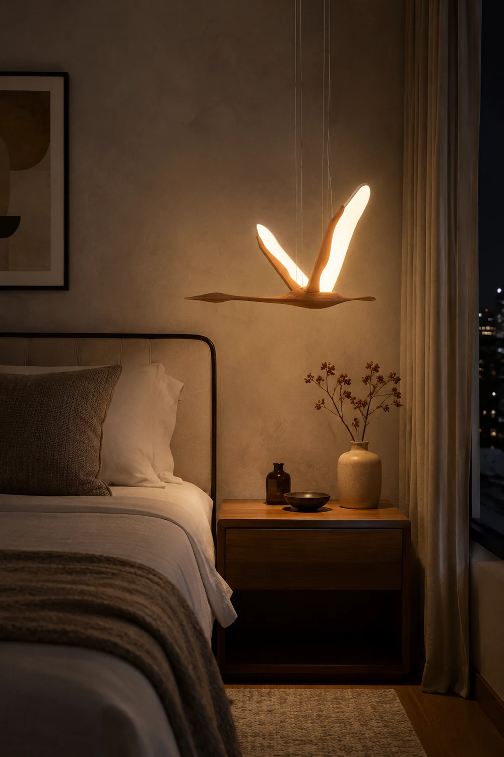 Solitude Crane Pendant Lamp - Lumpaz