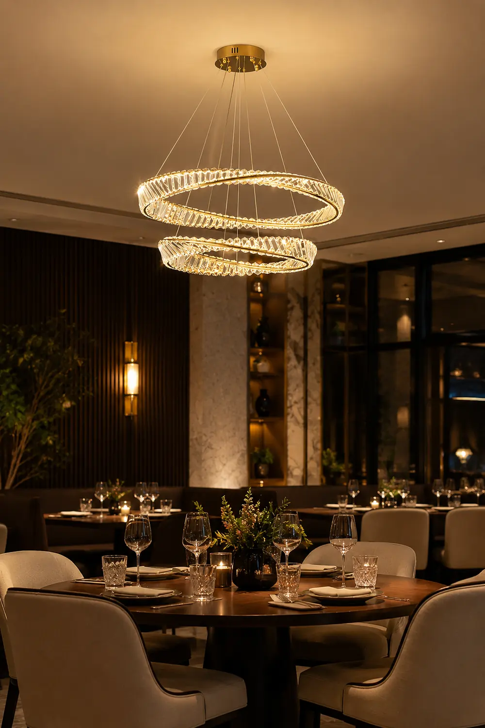 Wave Circle Crystal Chandelier - Lumpaz