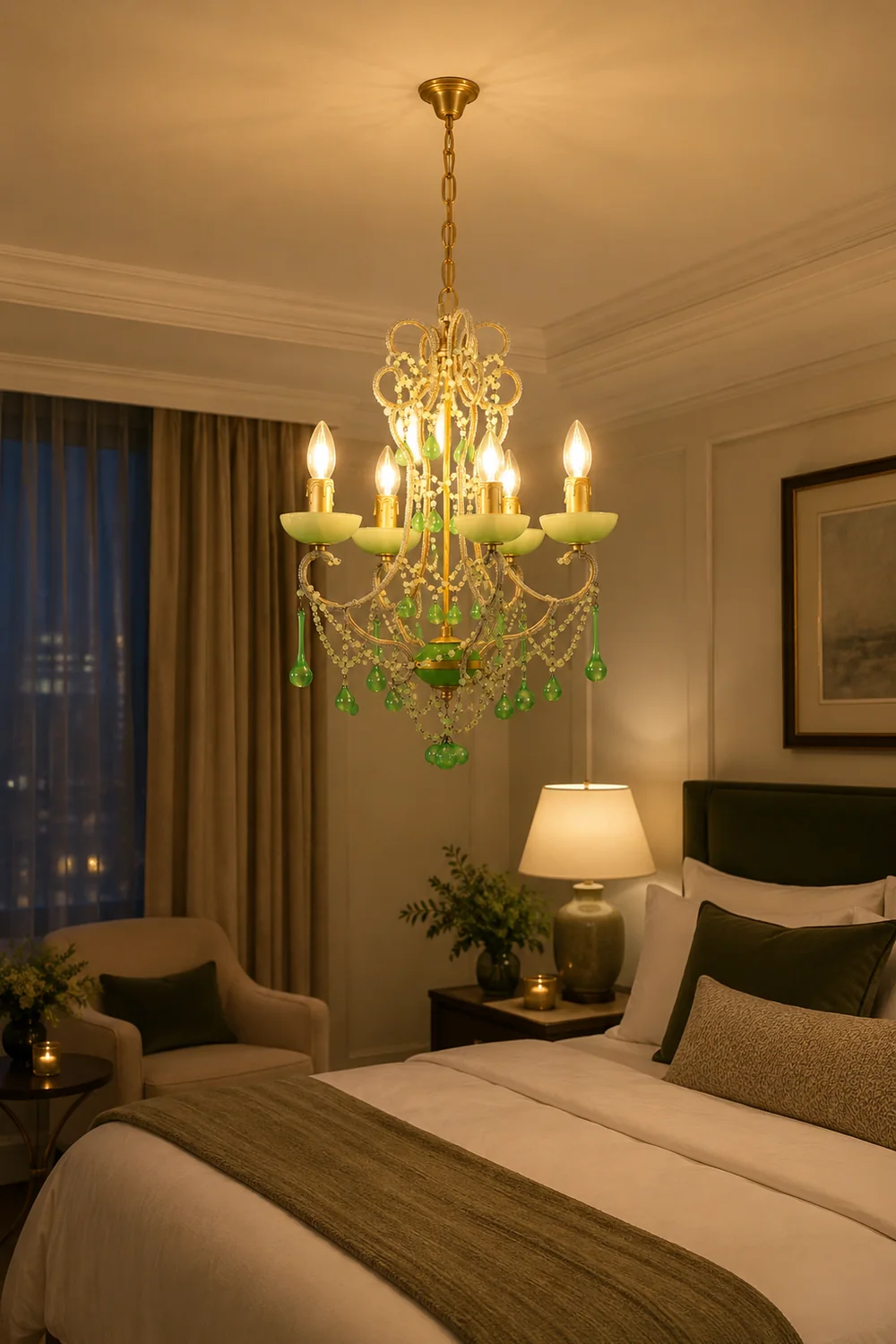 Murano Green Drops Chandelier - Lumpaz