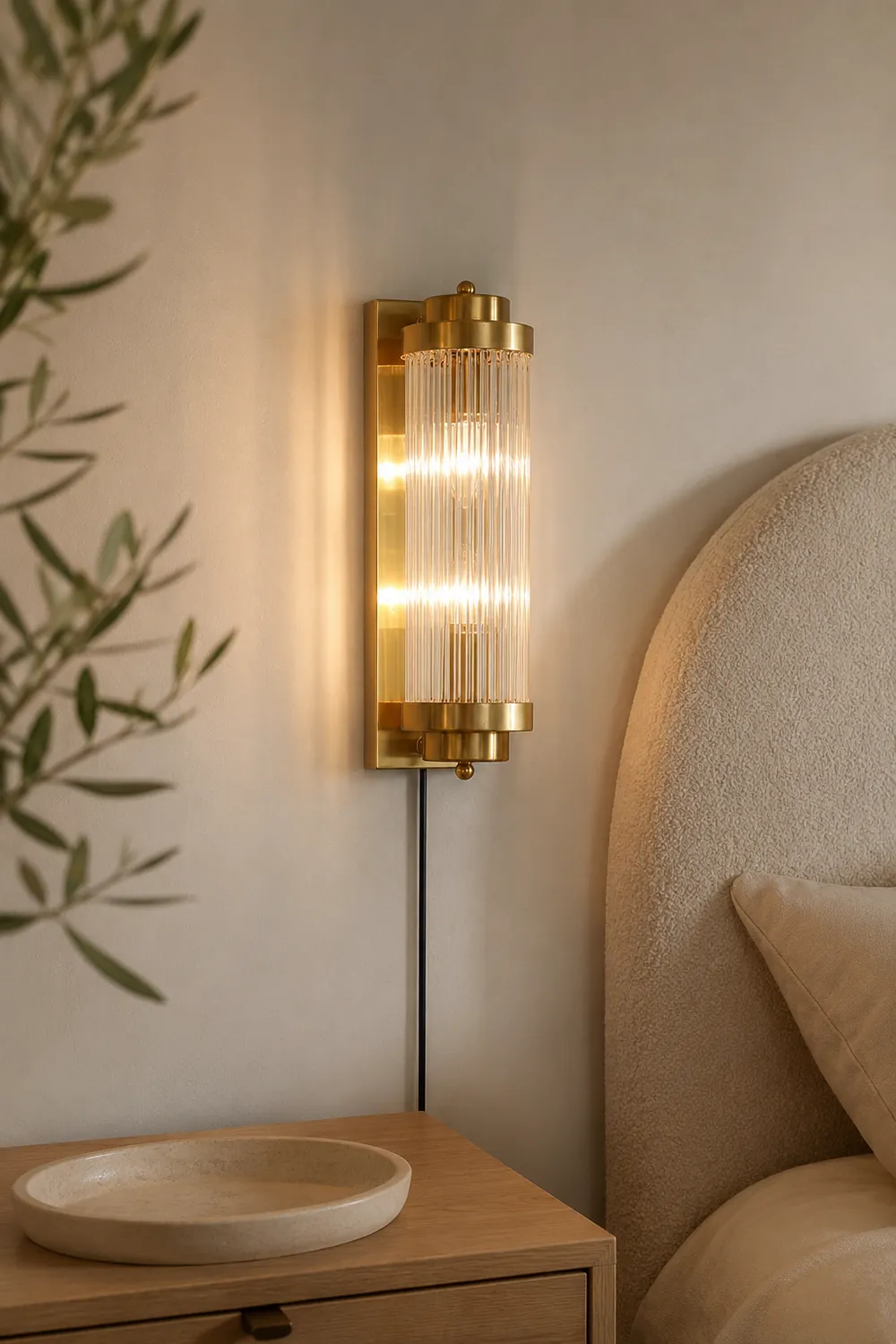 Pillar Offset Plug In Wall Lamp - Lumpaz