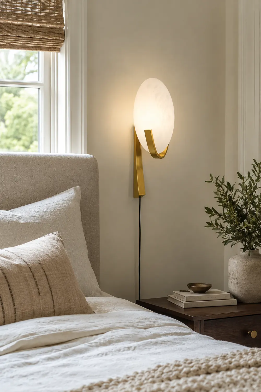 Alice Alabaster Plug-in Wall Lamp - Lumpaz