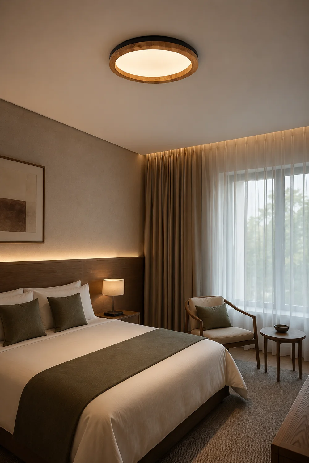 Timber Round Wood Ceiling Lamp - Lumpaz