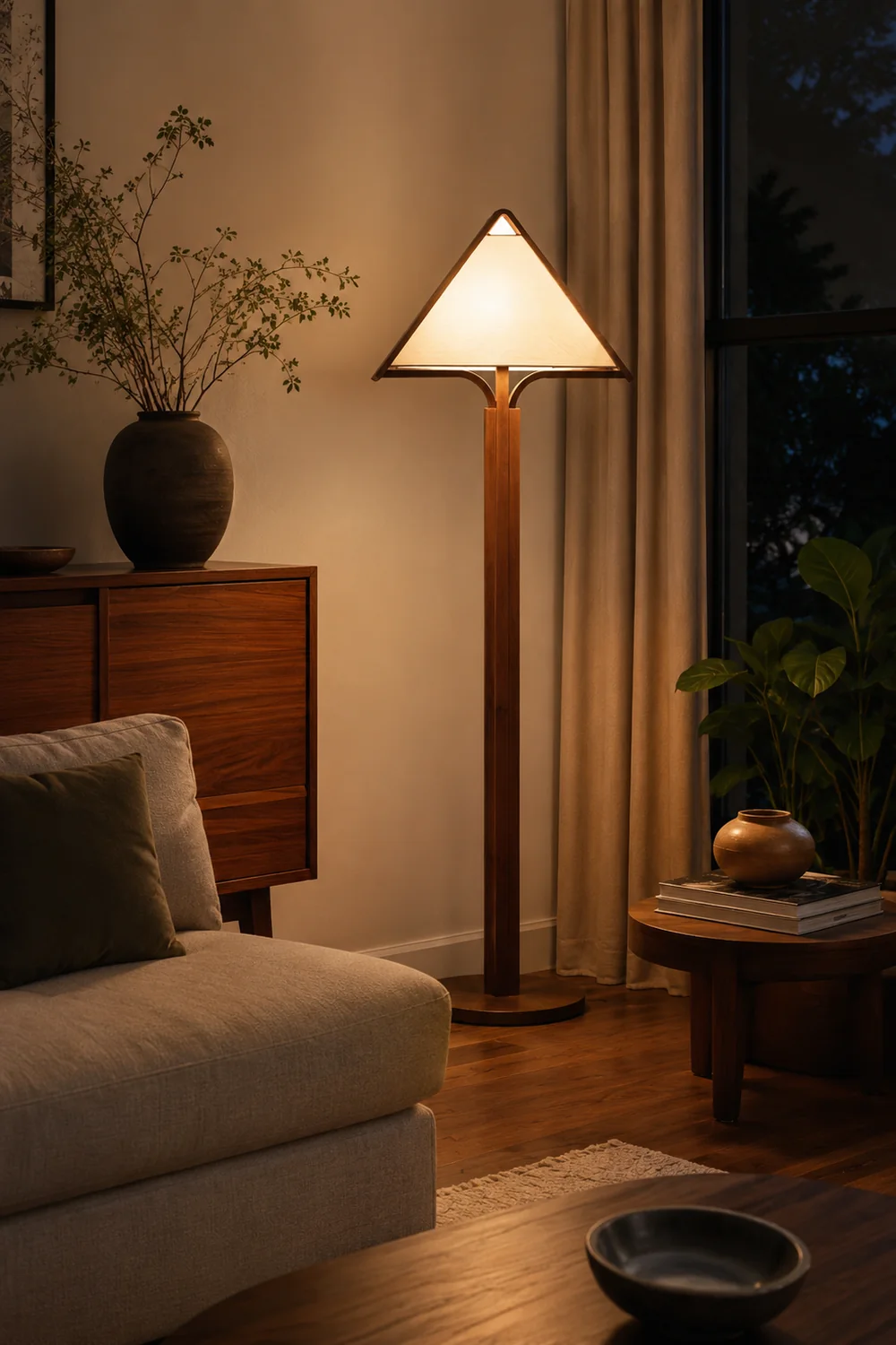 Apex Triangle Shade Floor Lamp - Lumpaz