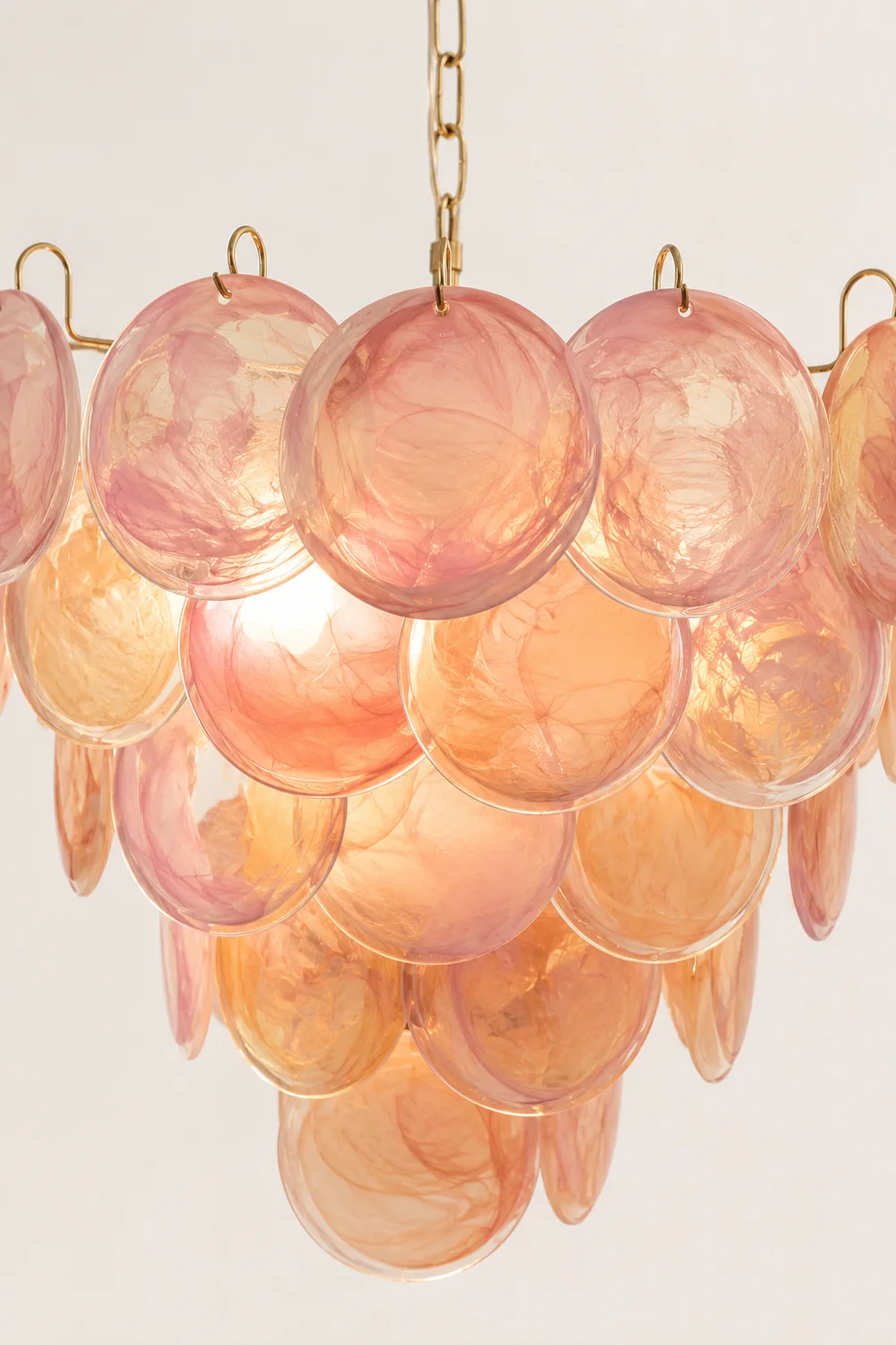 Pink Murano Disc Chandelier - Lumpaz