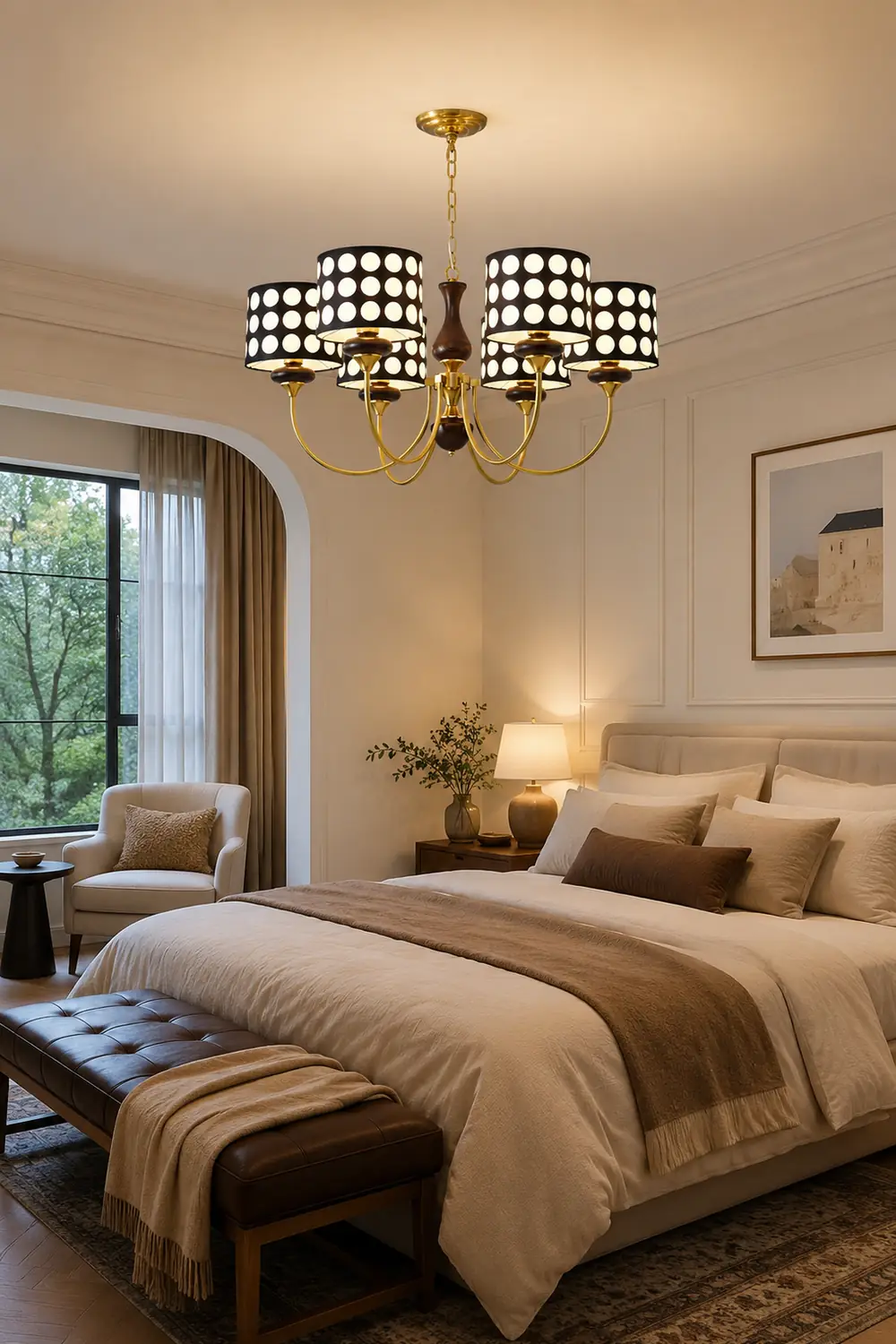 Black Polka Dots Chandelier - Lumpaz