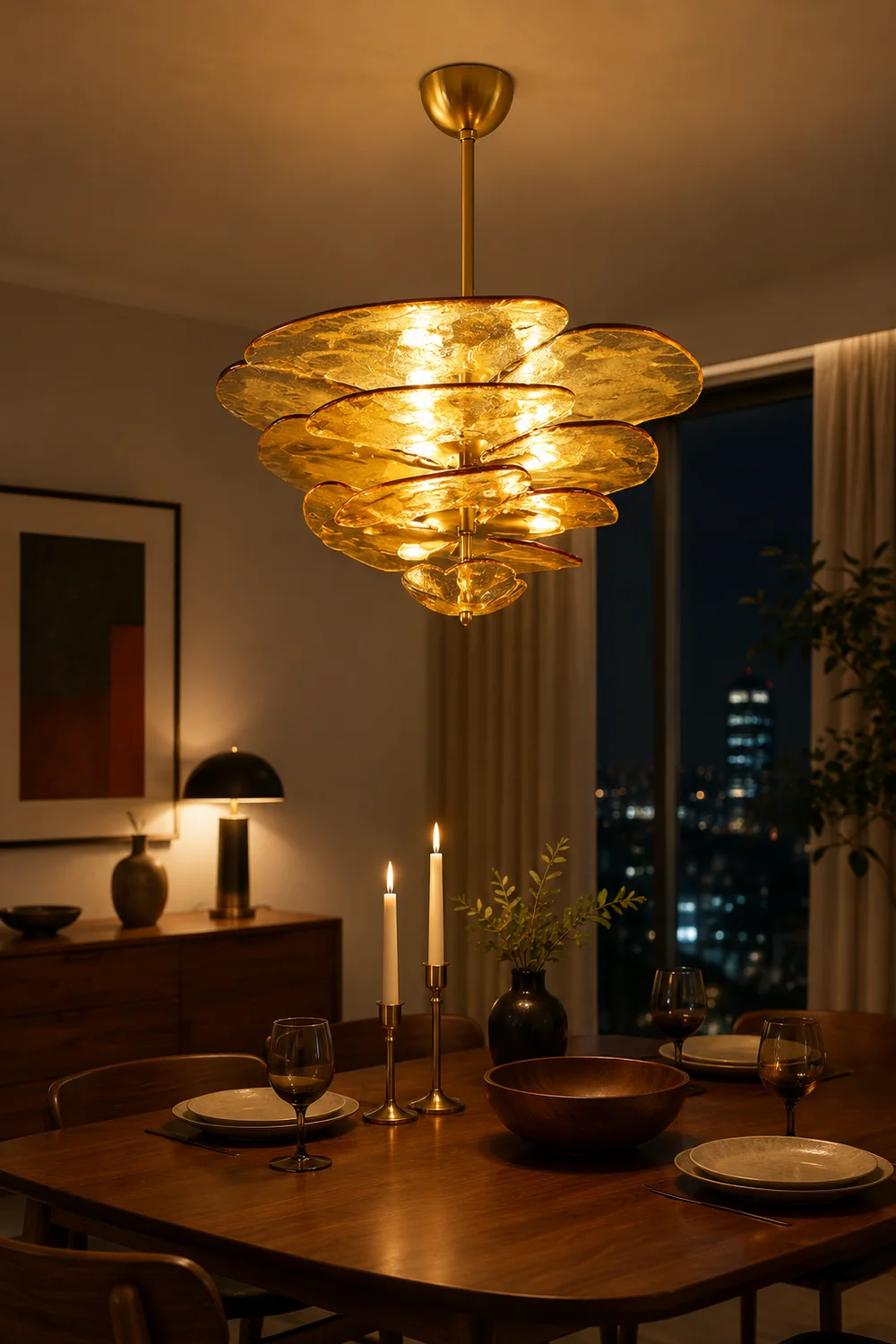 Golden Petals Murano Chandelier - Lumpaz