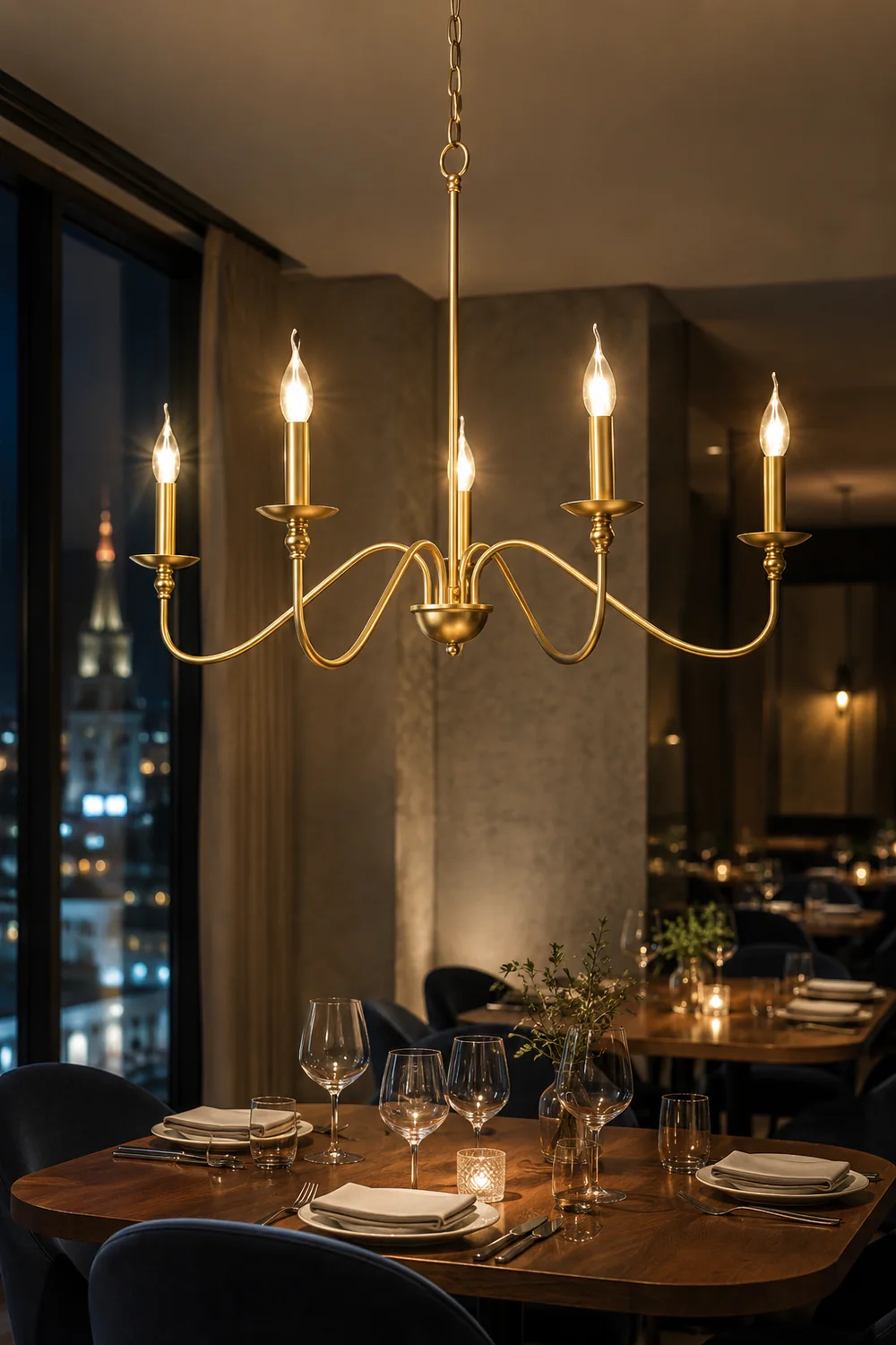 Timeless Gold Candle Chandelier - Lumpaz