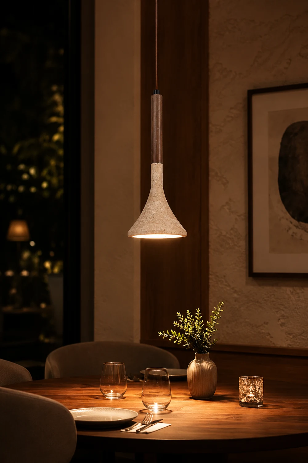 Aplomb Travertine Pendant Lamp - Lumpaz