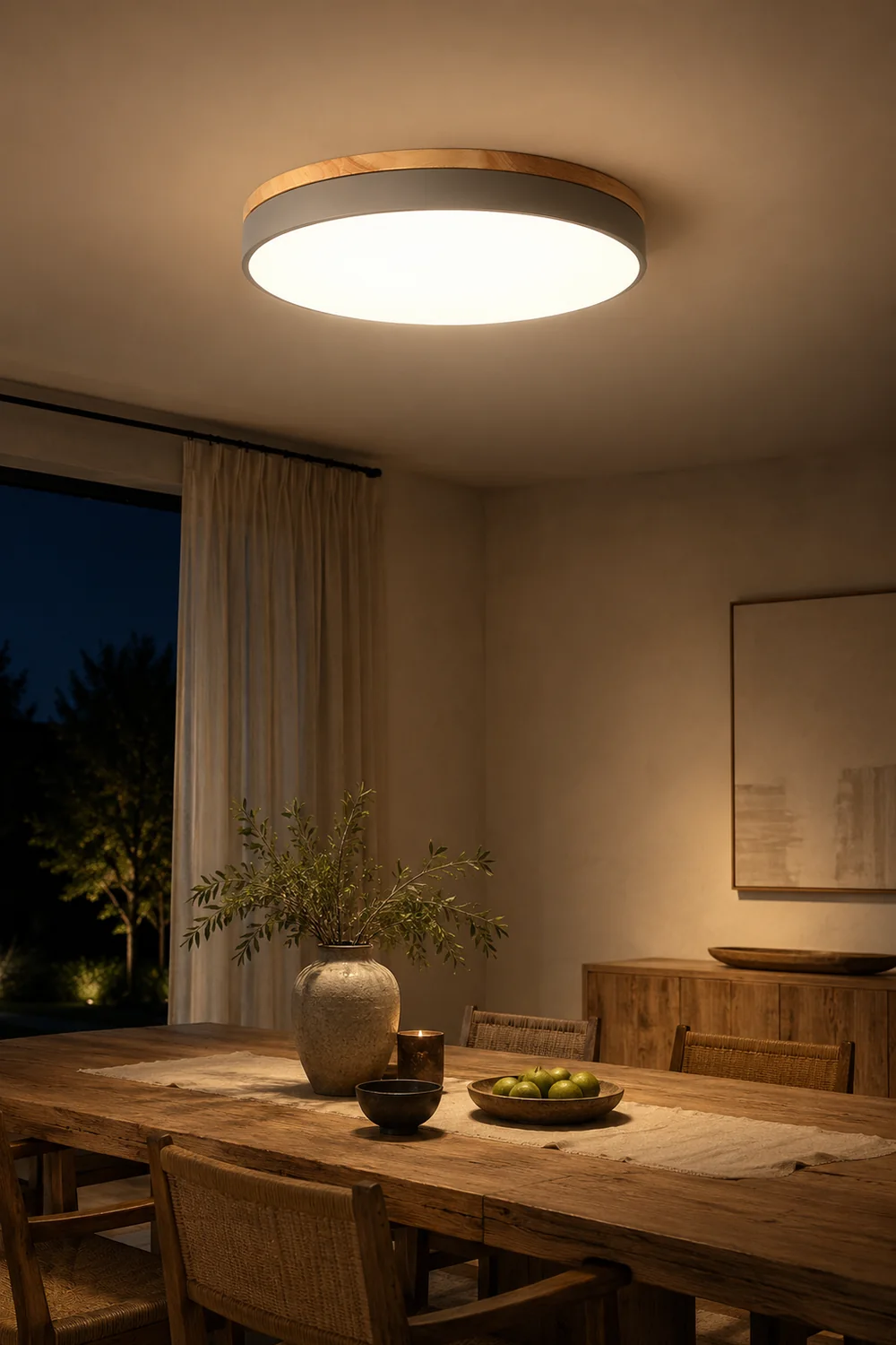 Zara Circular Wood Ceiling Lamp - Lumpaz