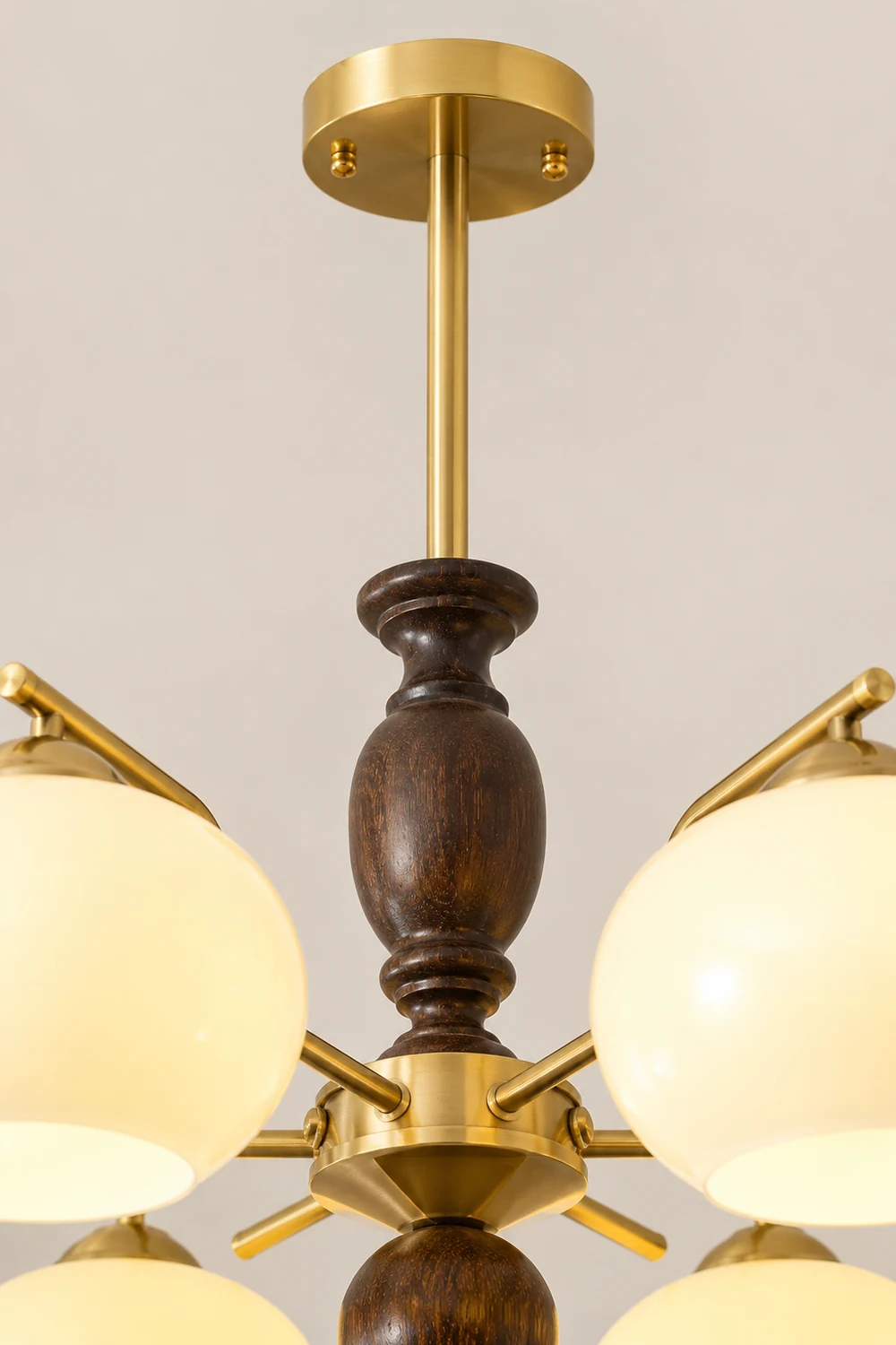 Walnut Beige Orb Chandelier - Lumpaz
