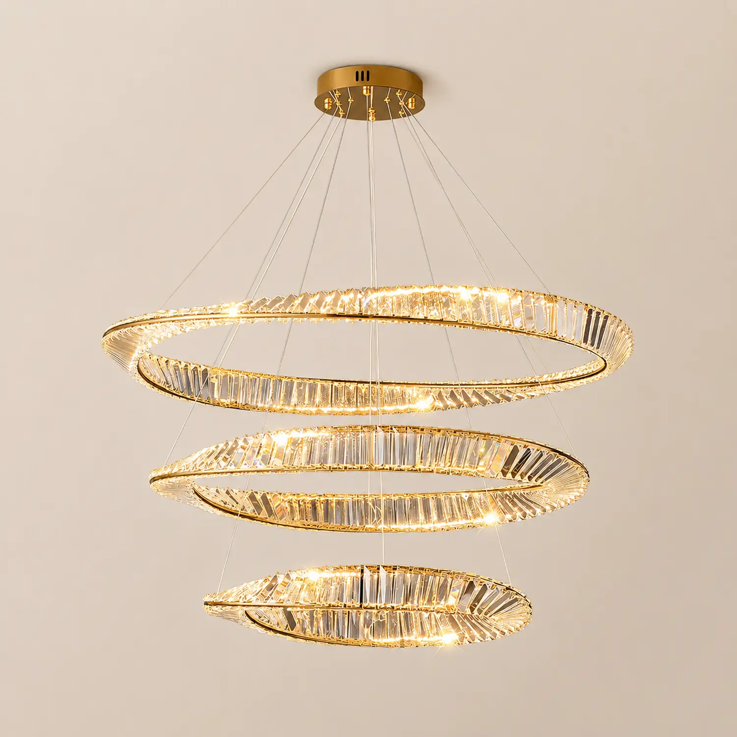 Wave Circle Crystal Chandelier - Lumpaz