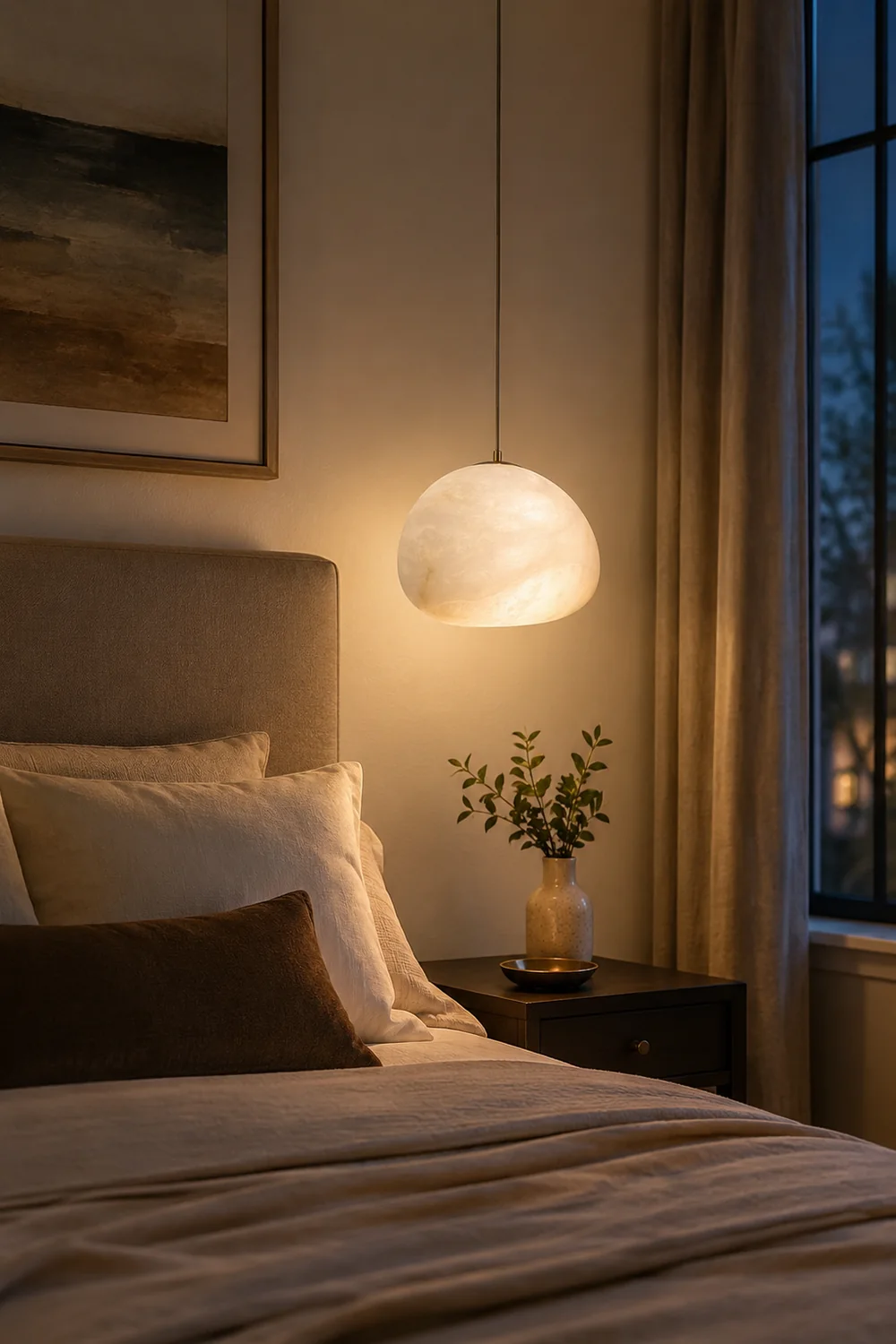Pebbles Alabaster Pendant Lamp - Lumpaz