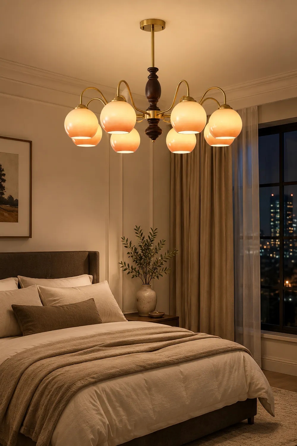 Caramel Orb Chandelier - Lumpaz