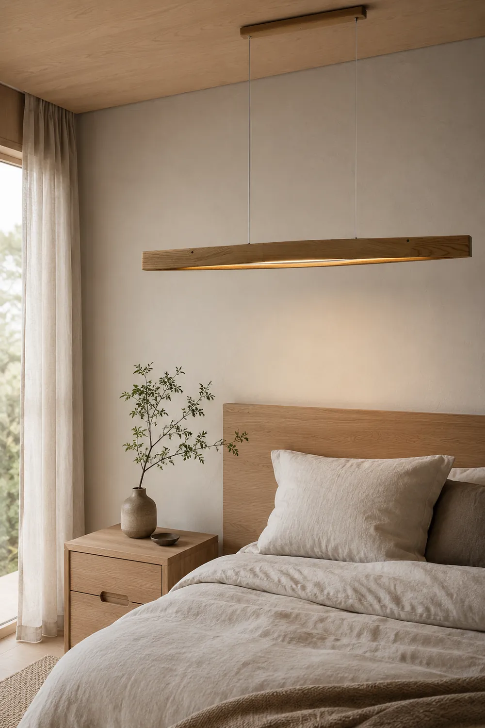 Horizon Linear Wood Pendant Lamp - Lumpaz