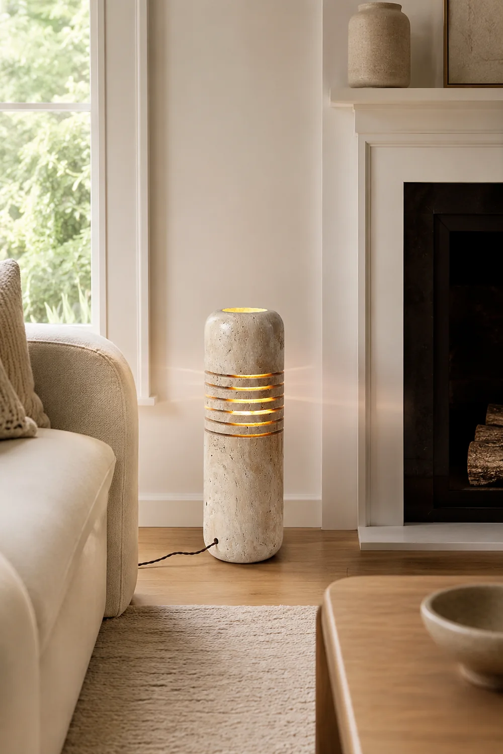 Big Stone Bucket Floor Lamp - Lumpaz