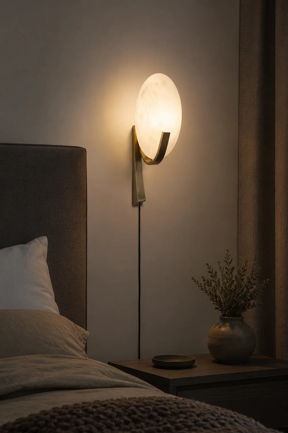 Alice Alabaster Plug-in Wall Lamp - Lumpaz