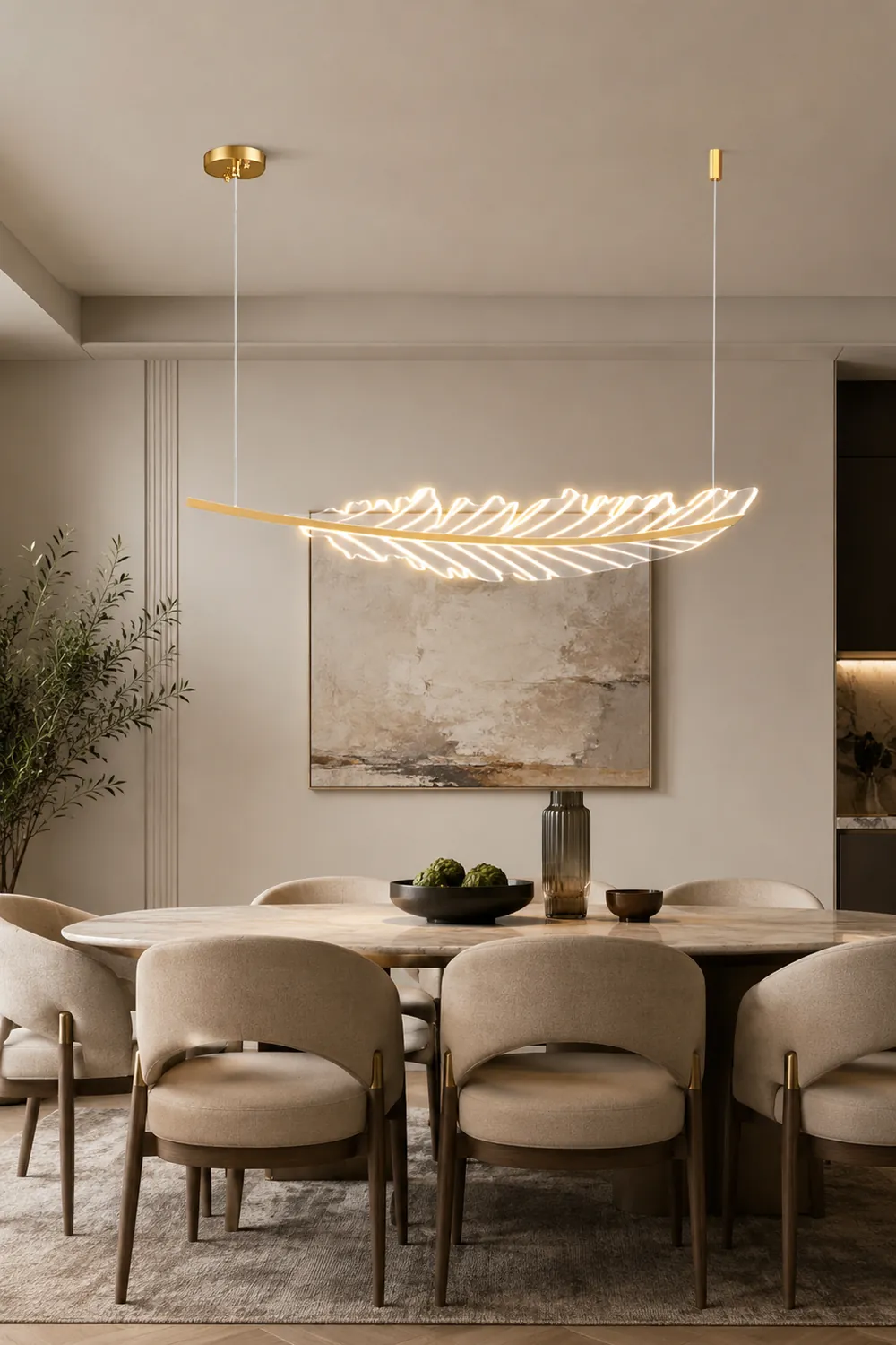 Modern Leaf Shaped Chandelier - Lumpaz