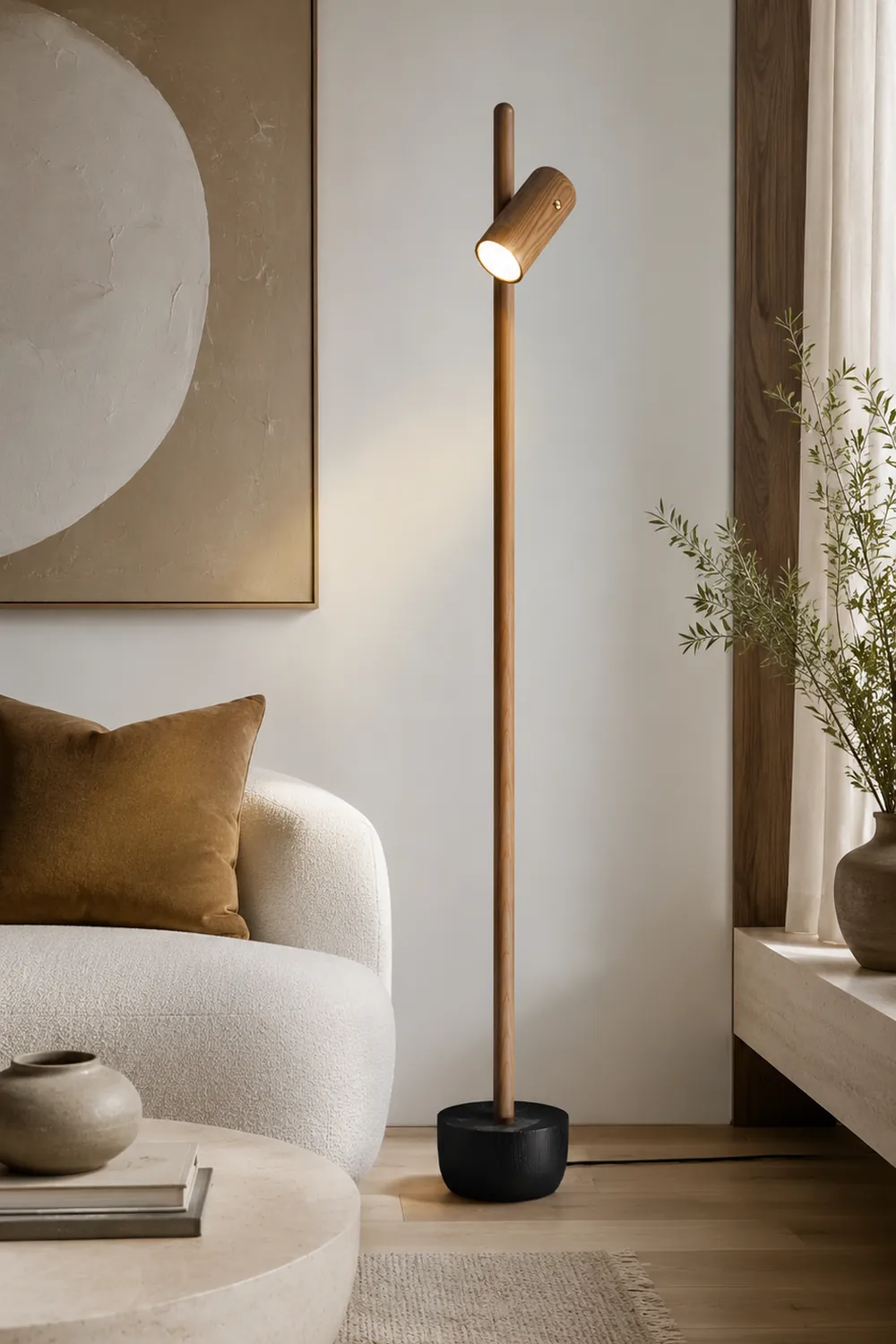 Spotlight Wood Floor Lamp - Lumpaz