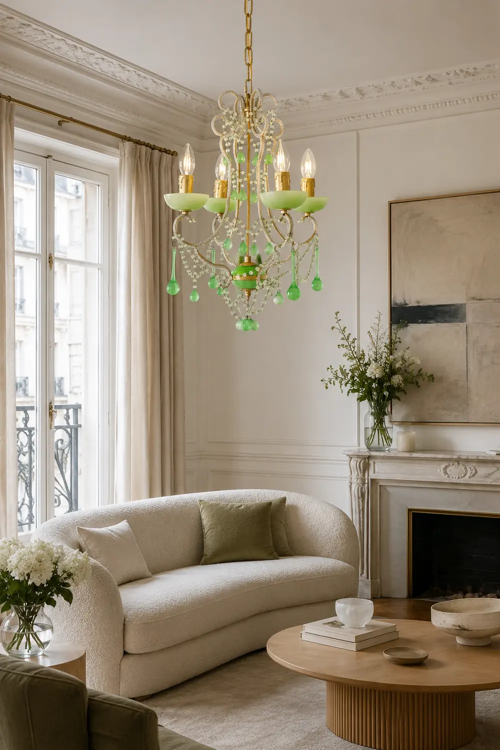 Murano Green Drops Chandelier - Lumpaz