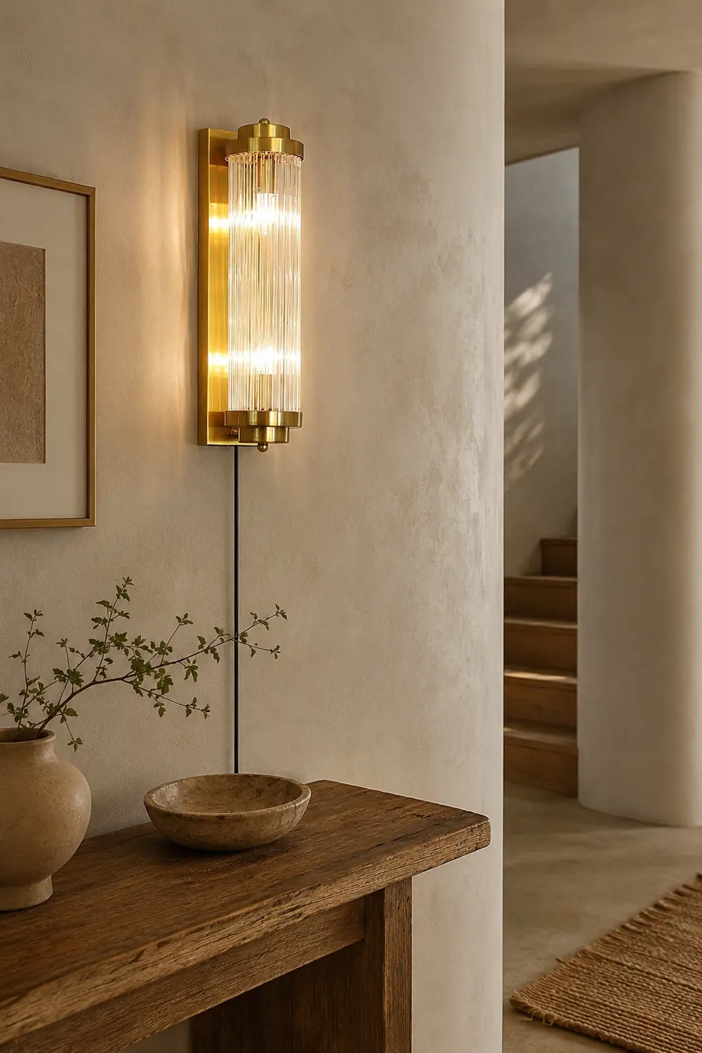 Pillar Offset Plug In Wall Lamp - Lumpaz