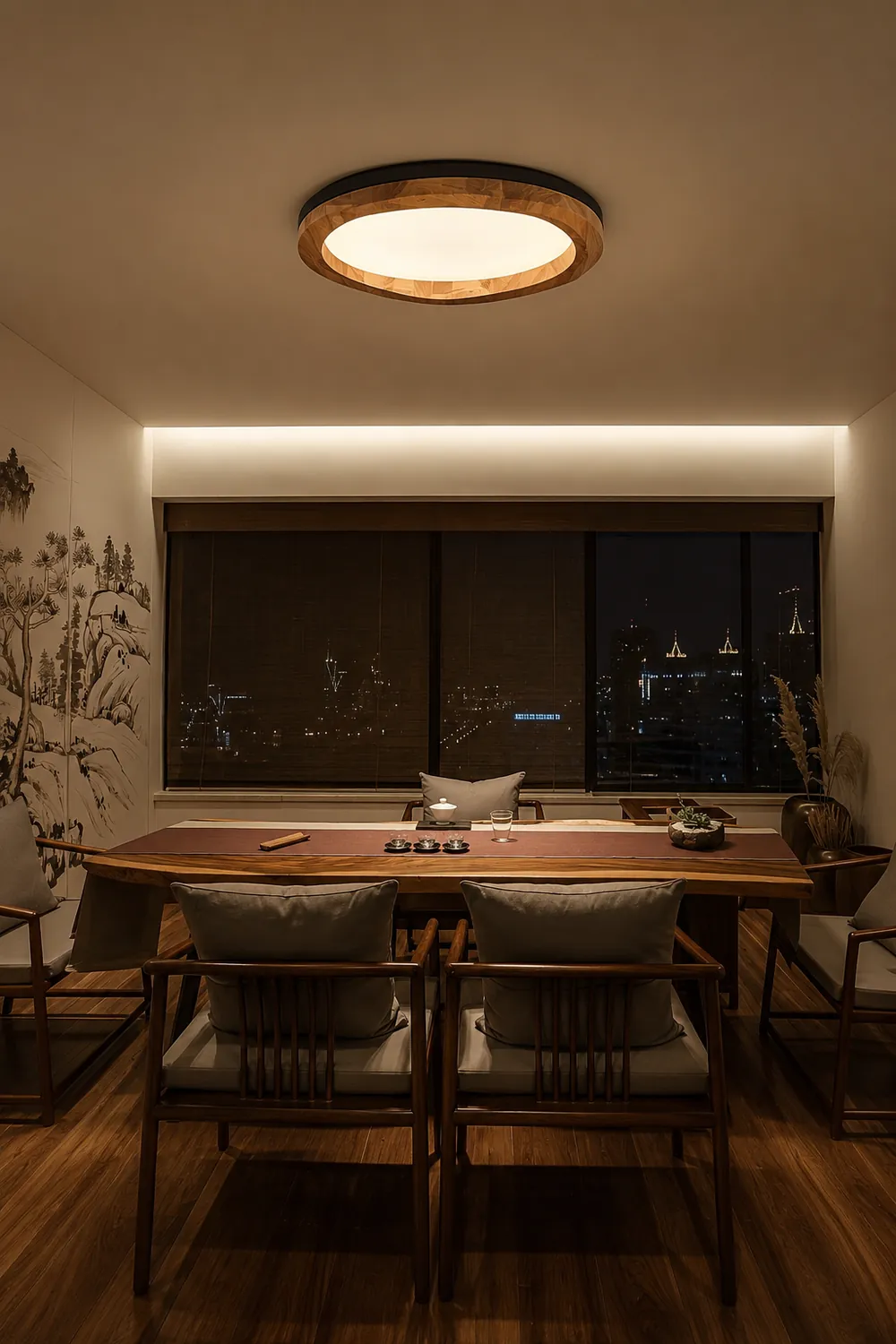 Timber Round Wood Ceiling Lamp - Lumpaz