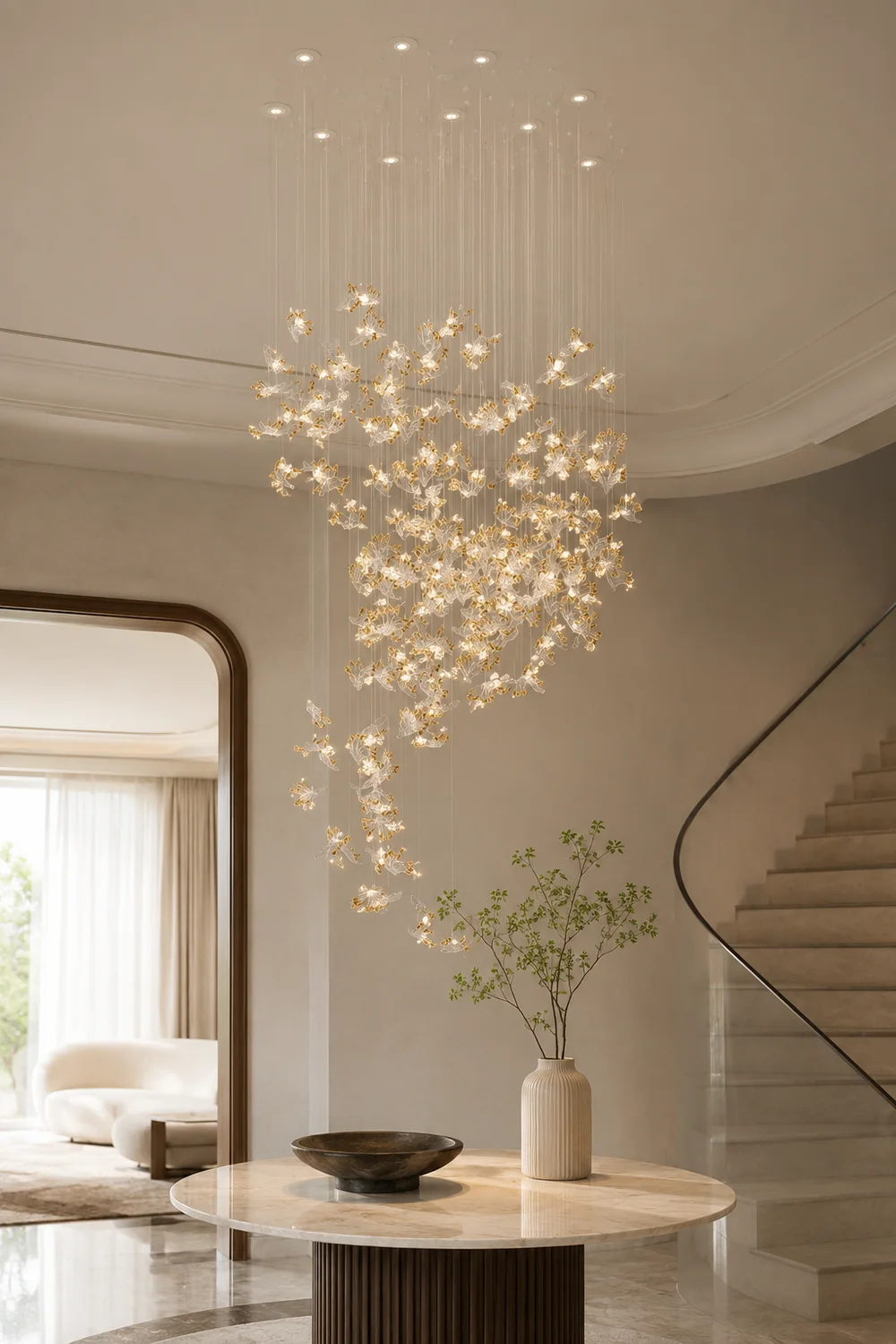 Frosted Petals Frozen Chandelier - Lumpaz