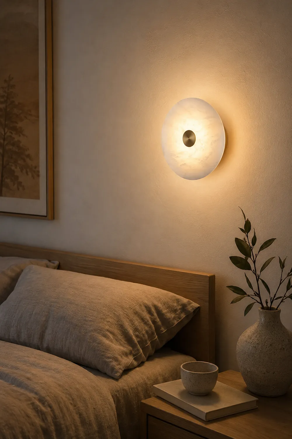 Disc Shaped Alabaster Wall Light - Lumpaz