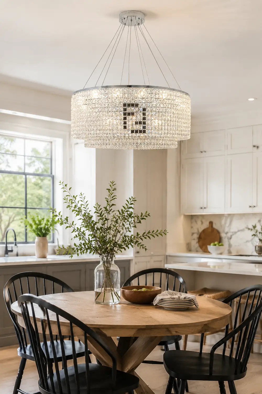 Liliana Round Crystal Chandelier - Lumpaz